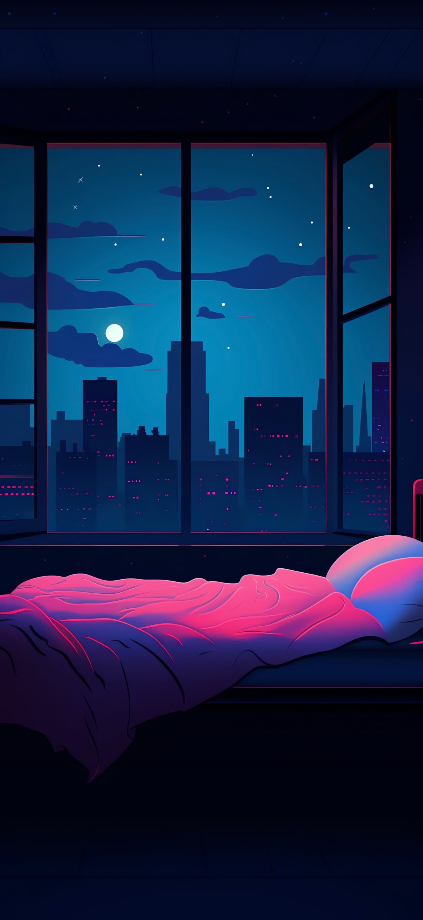 City Night Window - free phone wallpaper