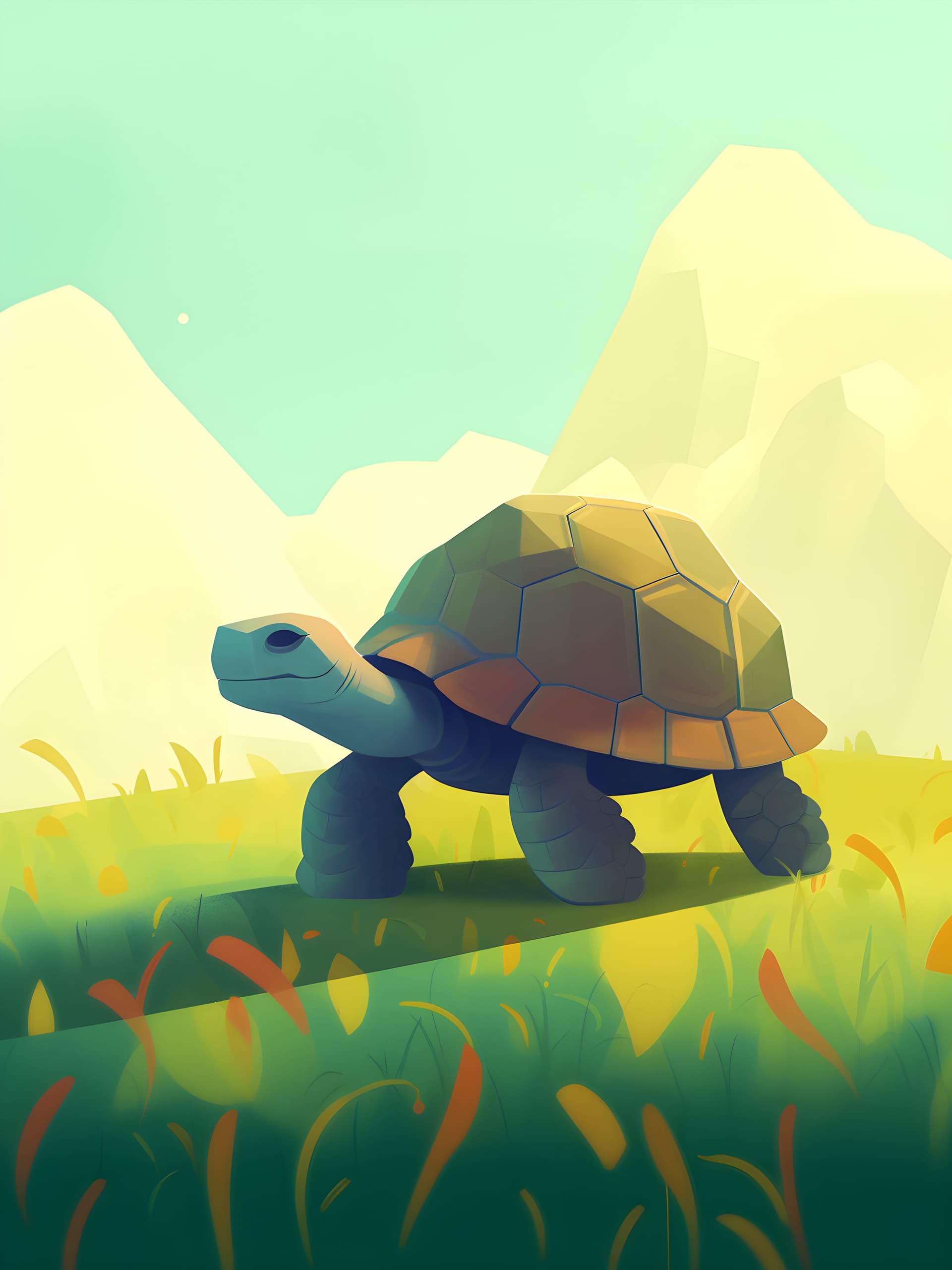 Turtle Green Pasture - free phone wallpaper