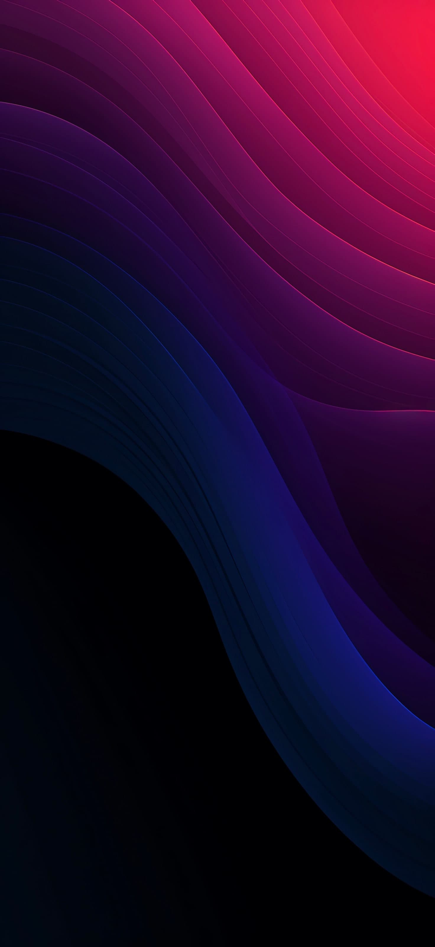 Wavy Dark Gradient - free phone wallpaper