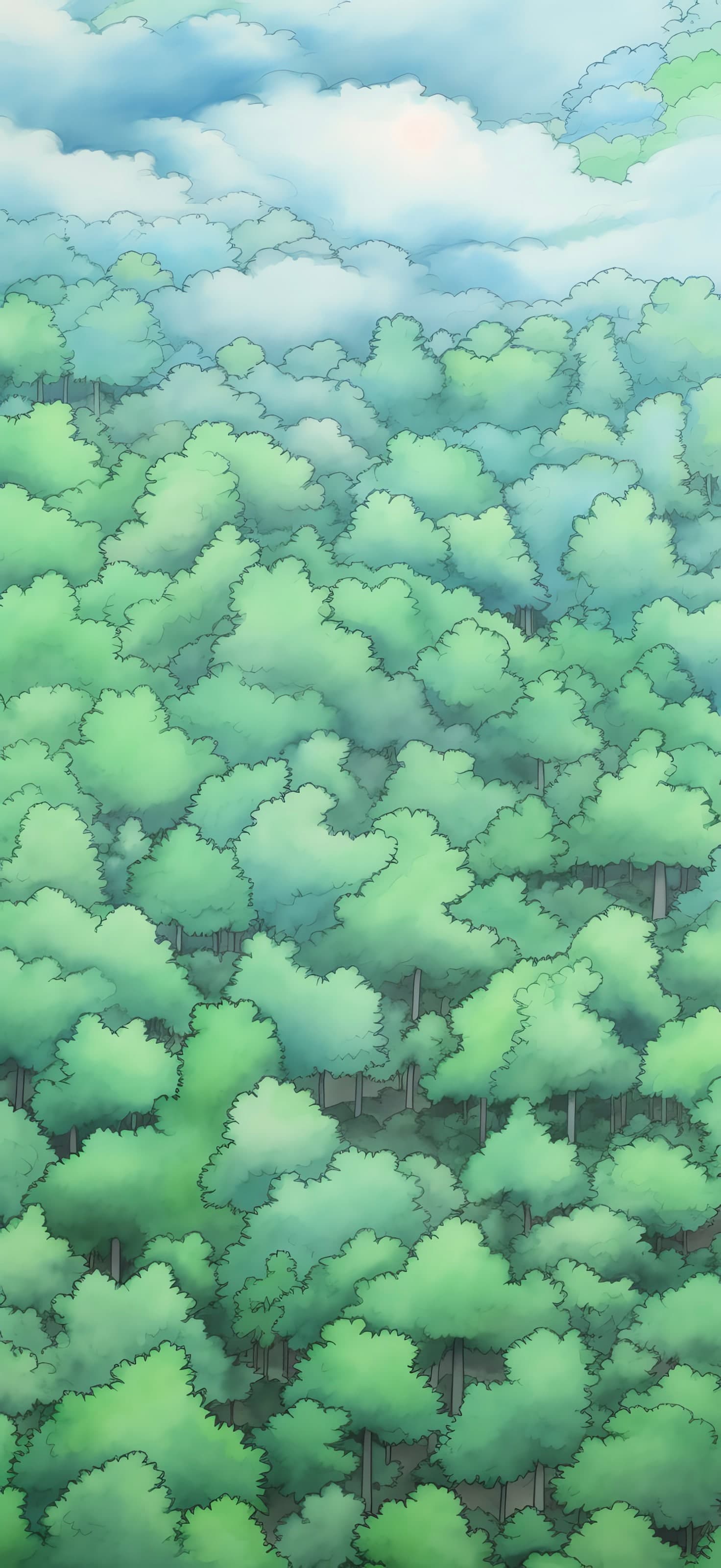 Green Forest Canopy - free phone wallpaper