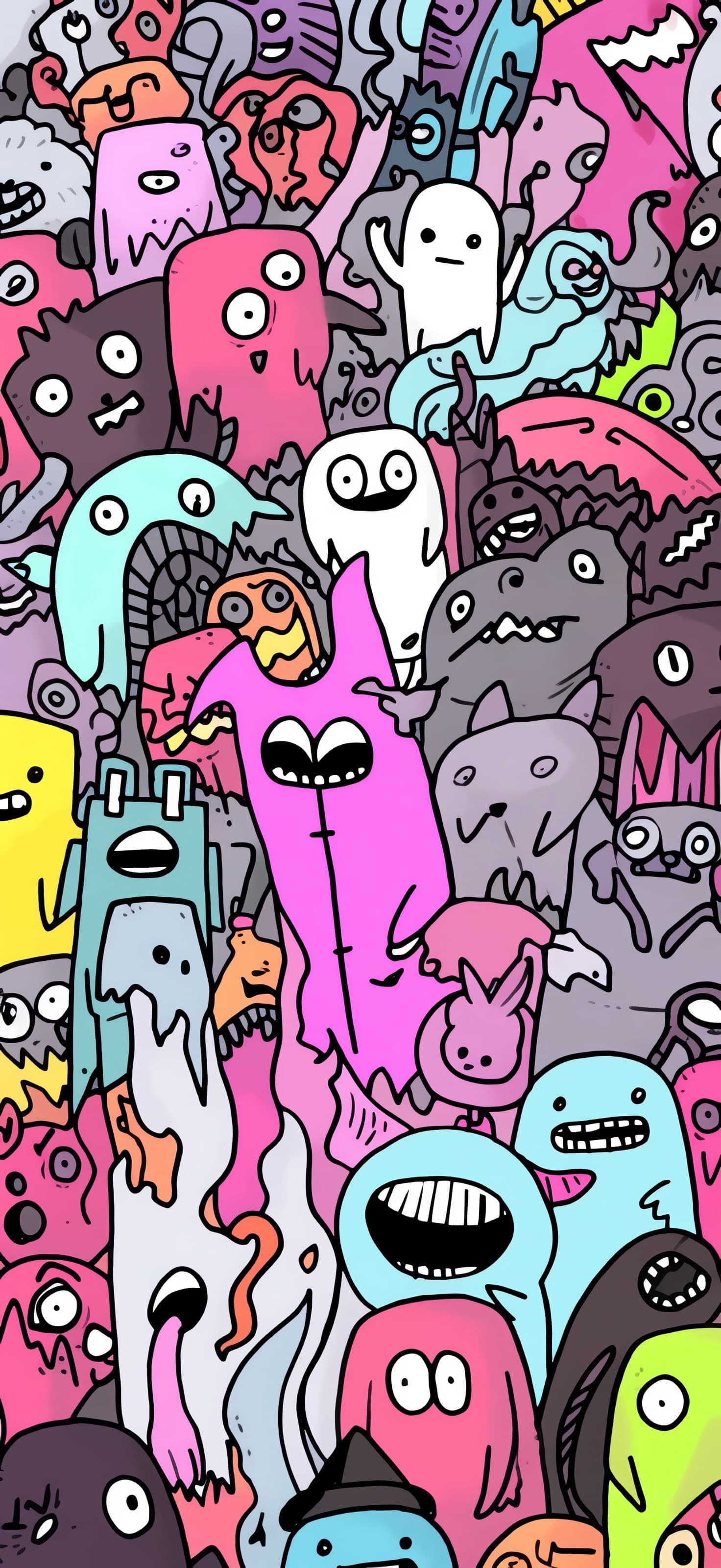 Monster Mash Doodle - free phone wallpaper