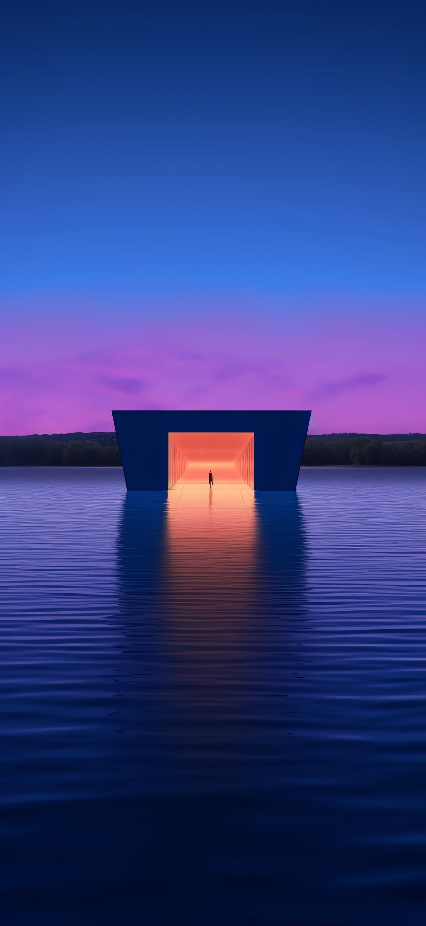 Pyramid Water Reflection - free phone wallpaper