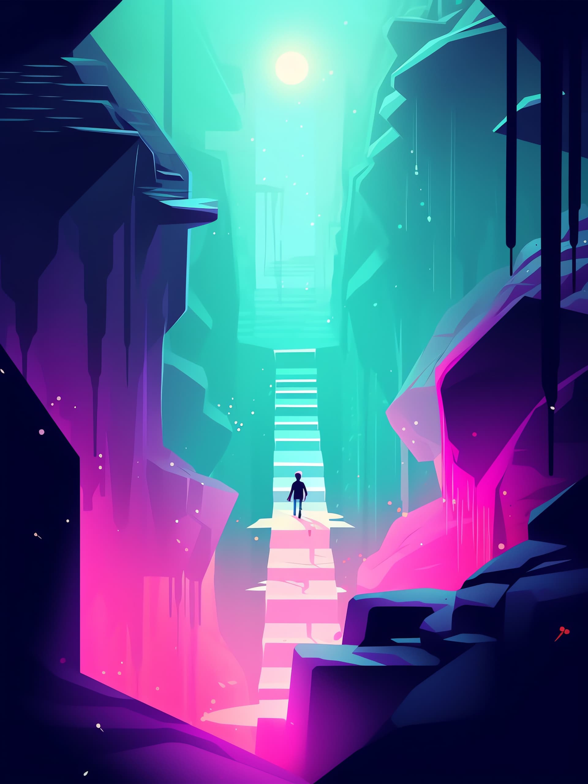 Mystical Stairway Journey - free phone wallpaper