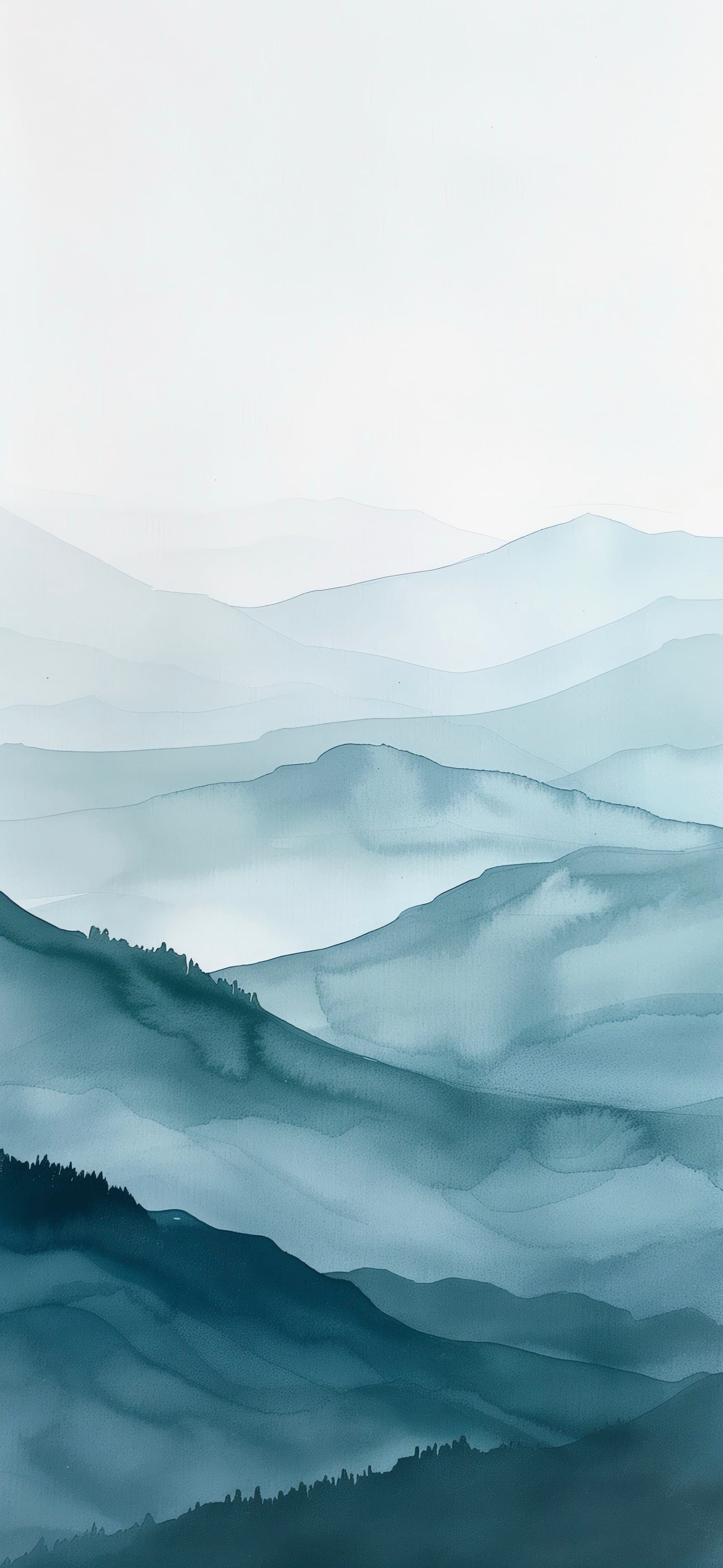 Blue Mountain Layers - free phone wallpaper