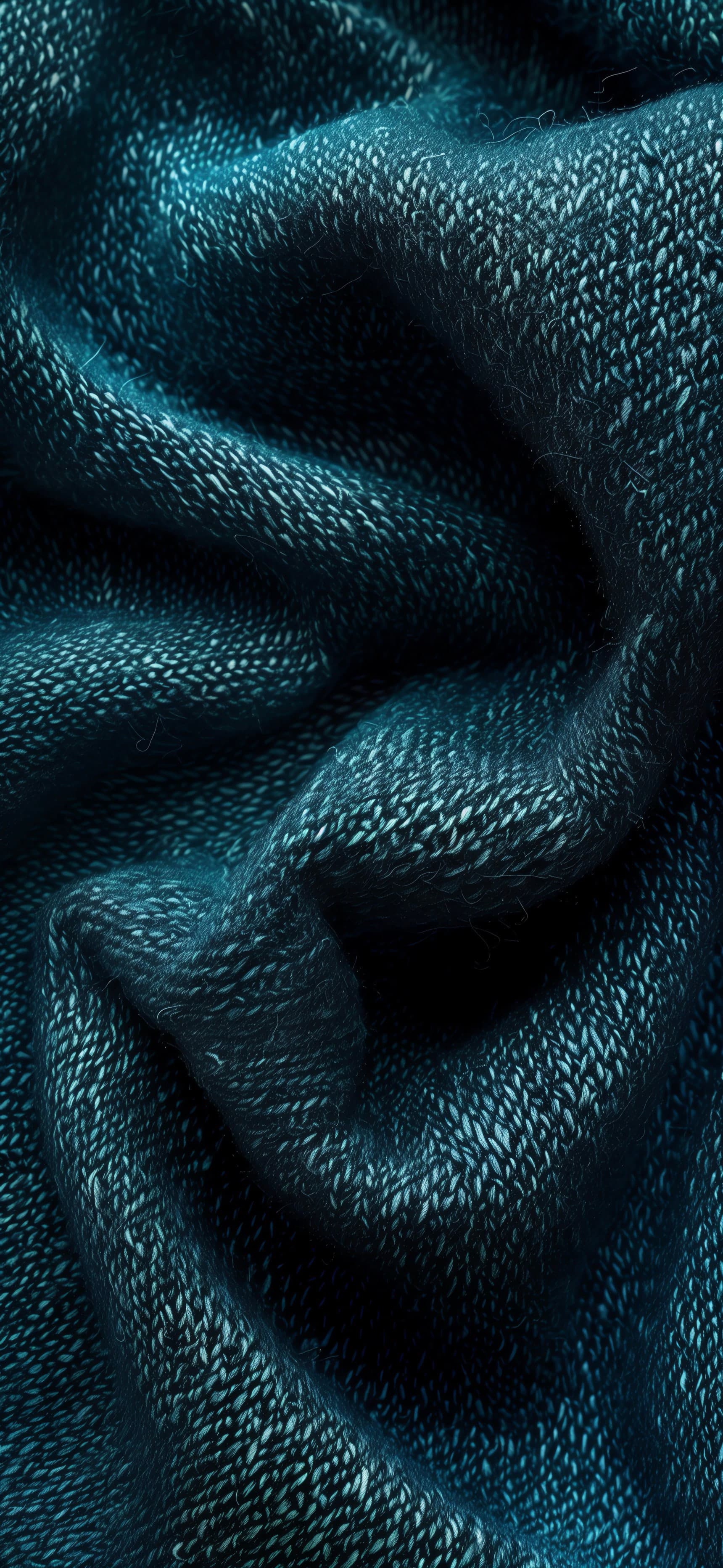 Knitted Teal Texture - free phone wallpaper