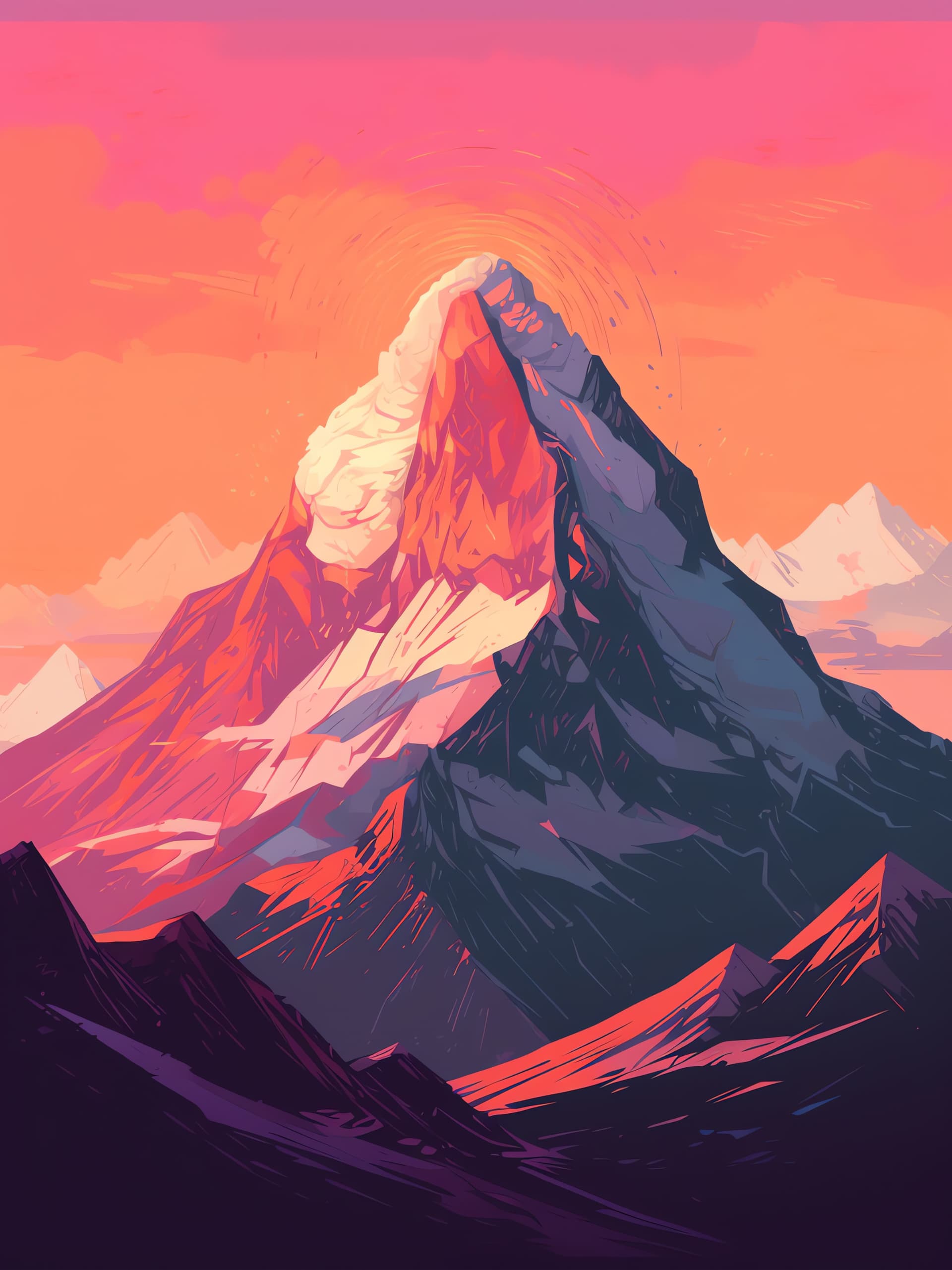 Painted Mountain Majesty - free phone wallpaper