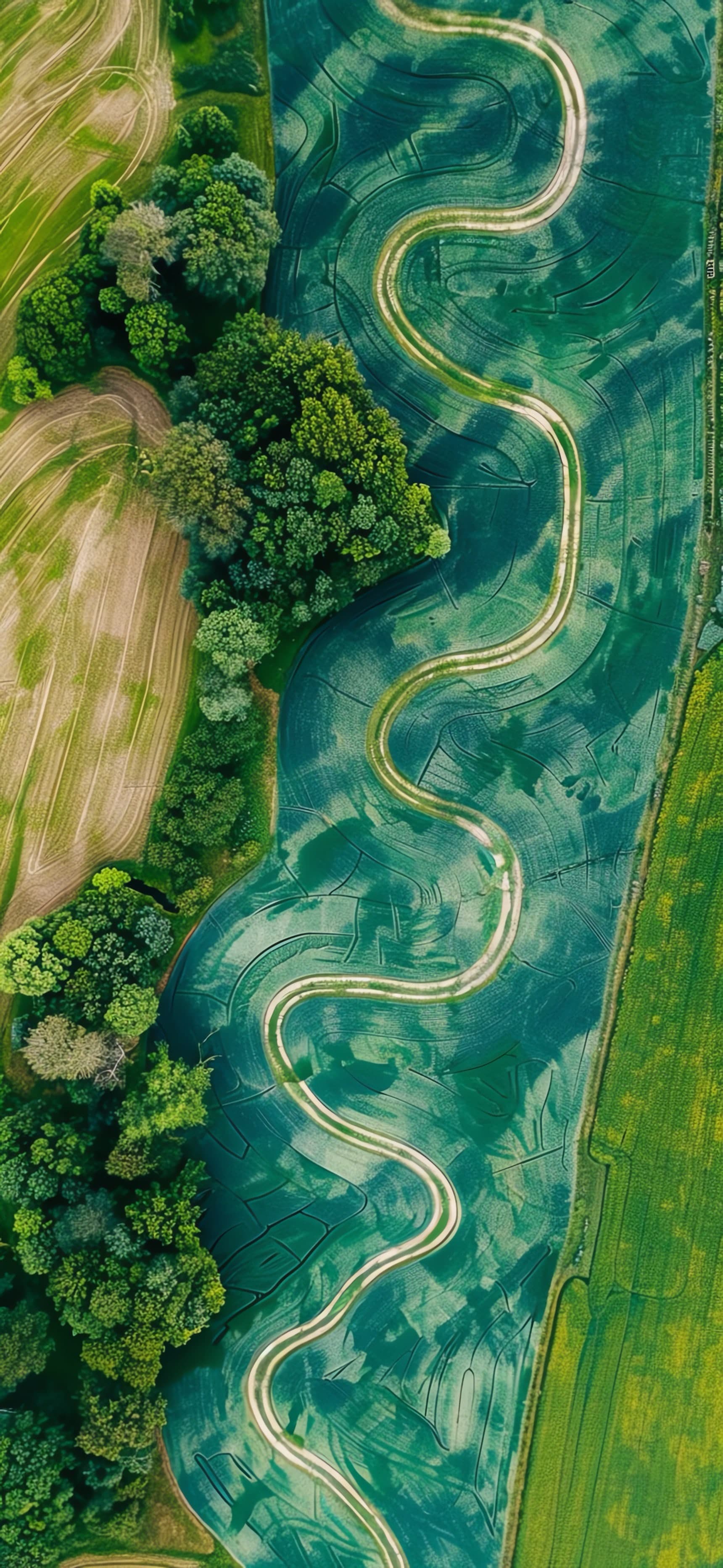 Winding Green Path - free phone wallpaper