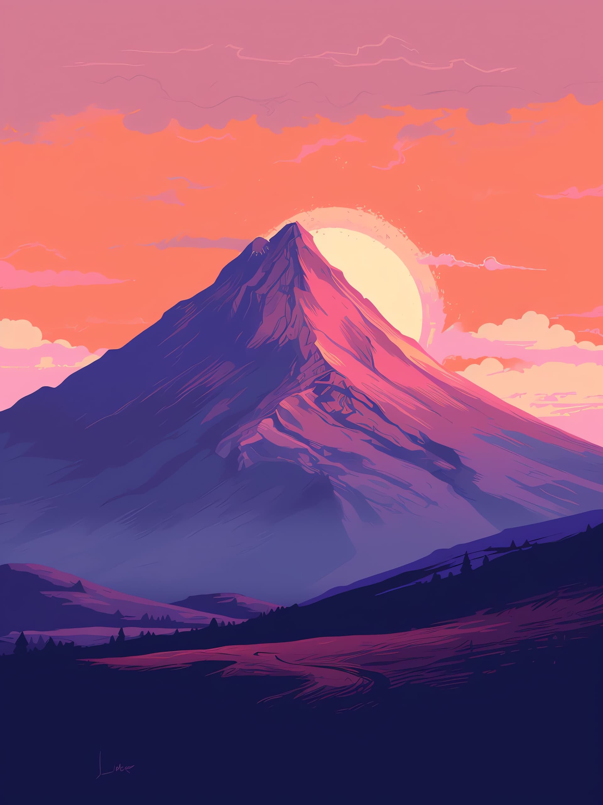 Mountain Sunset Majesty - free phone wallpaper