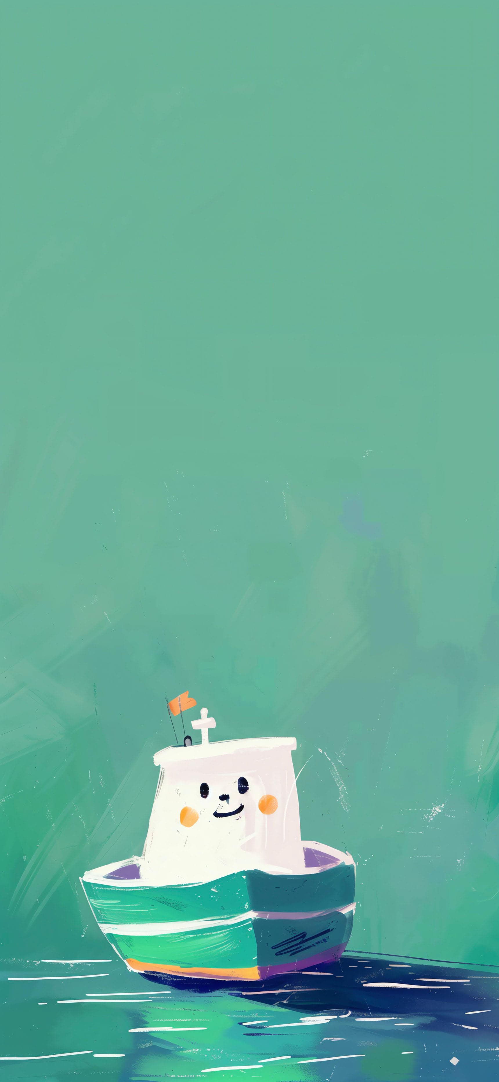 Cartoon Boat Friend - free phone wallpaper