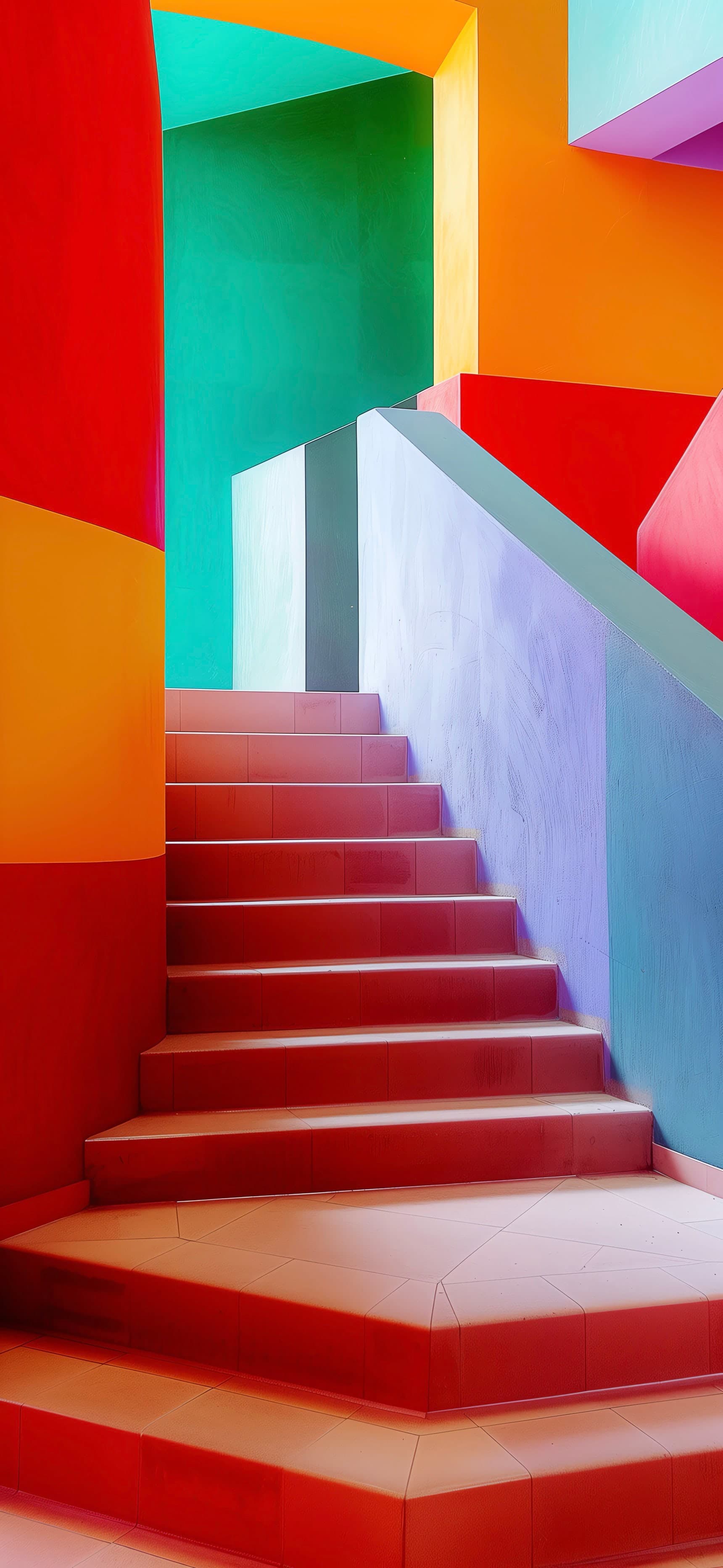 Colorful Staircase - free phone wallpaper