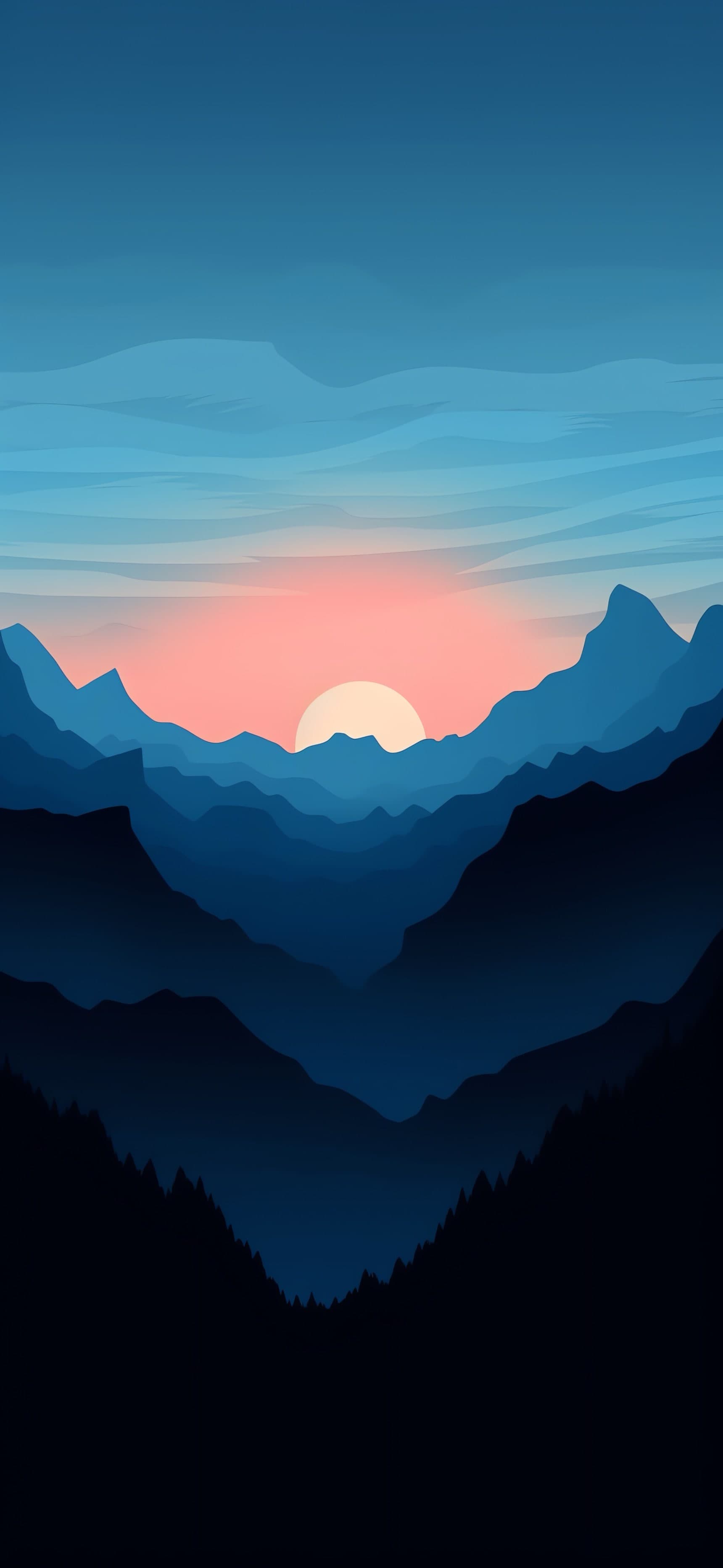 Sunset Mountains - free phone wallpaper