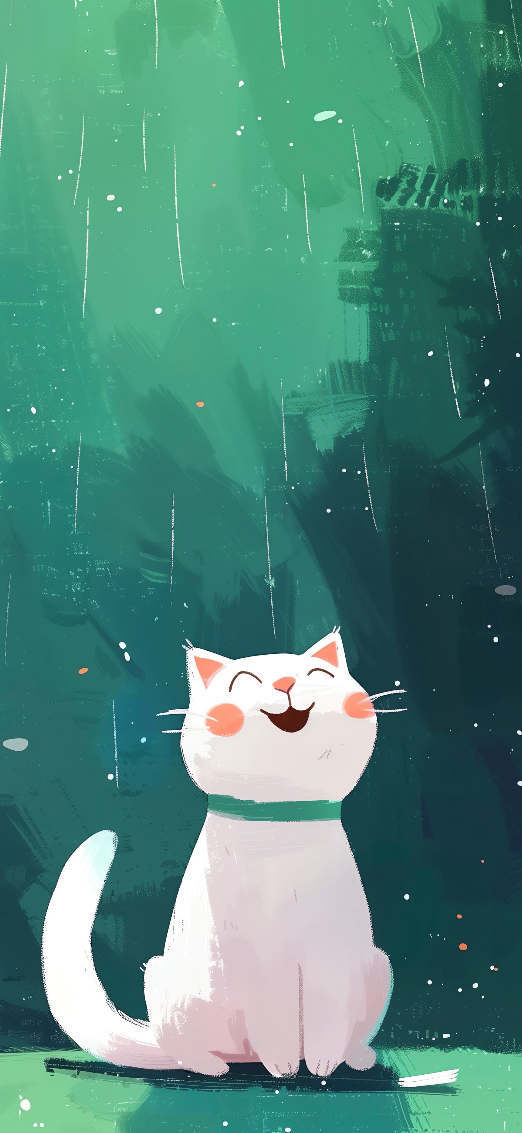 Rainy Cat - free phone wallpaper
