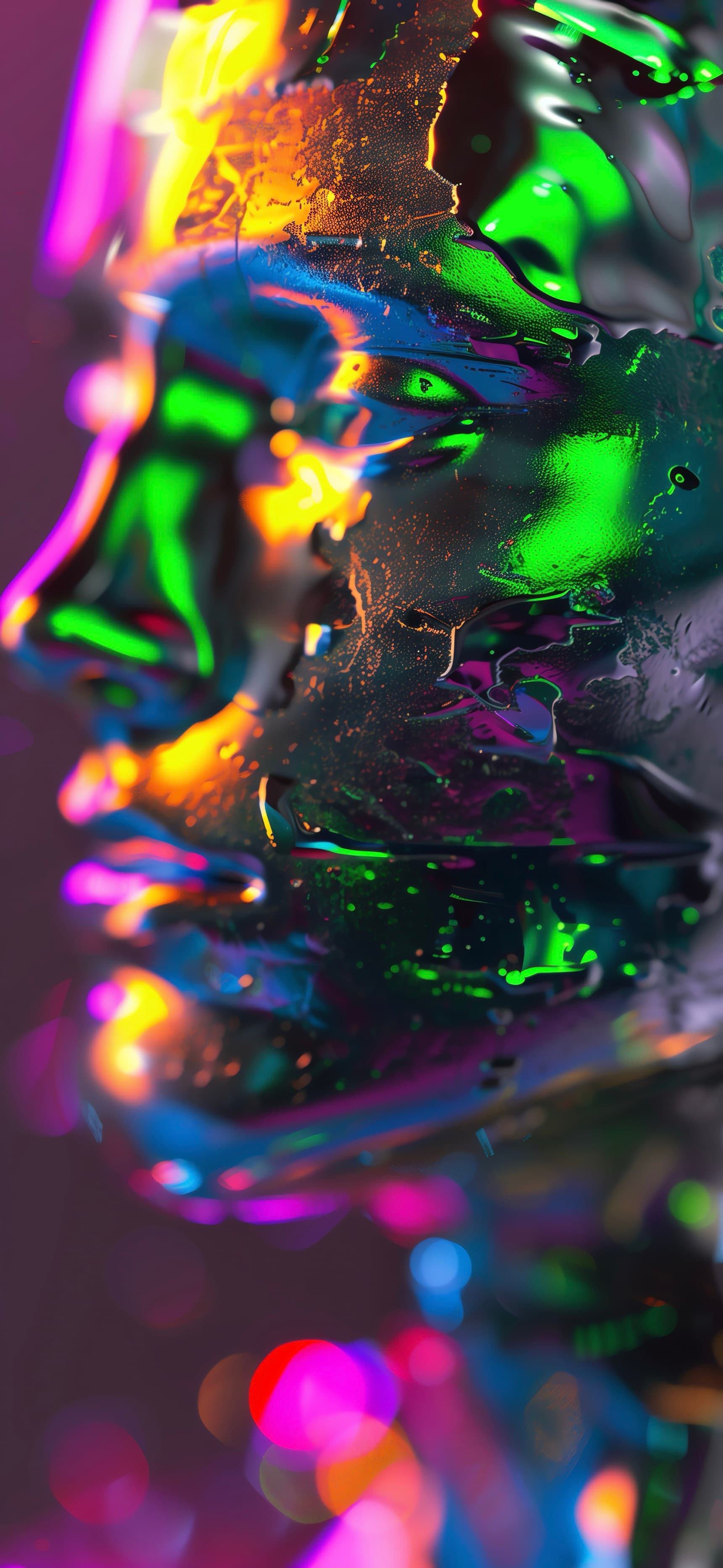 Chromatic Face Drip - free phone wallpaper