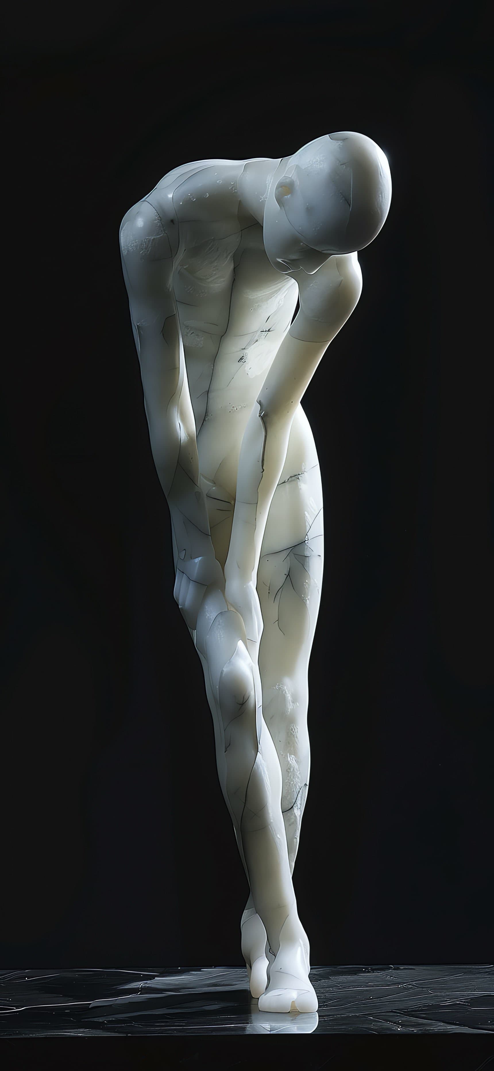 Marble Human Pose - free phone wallpaper