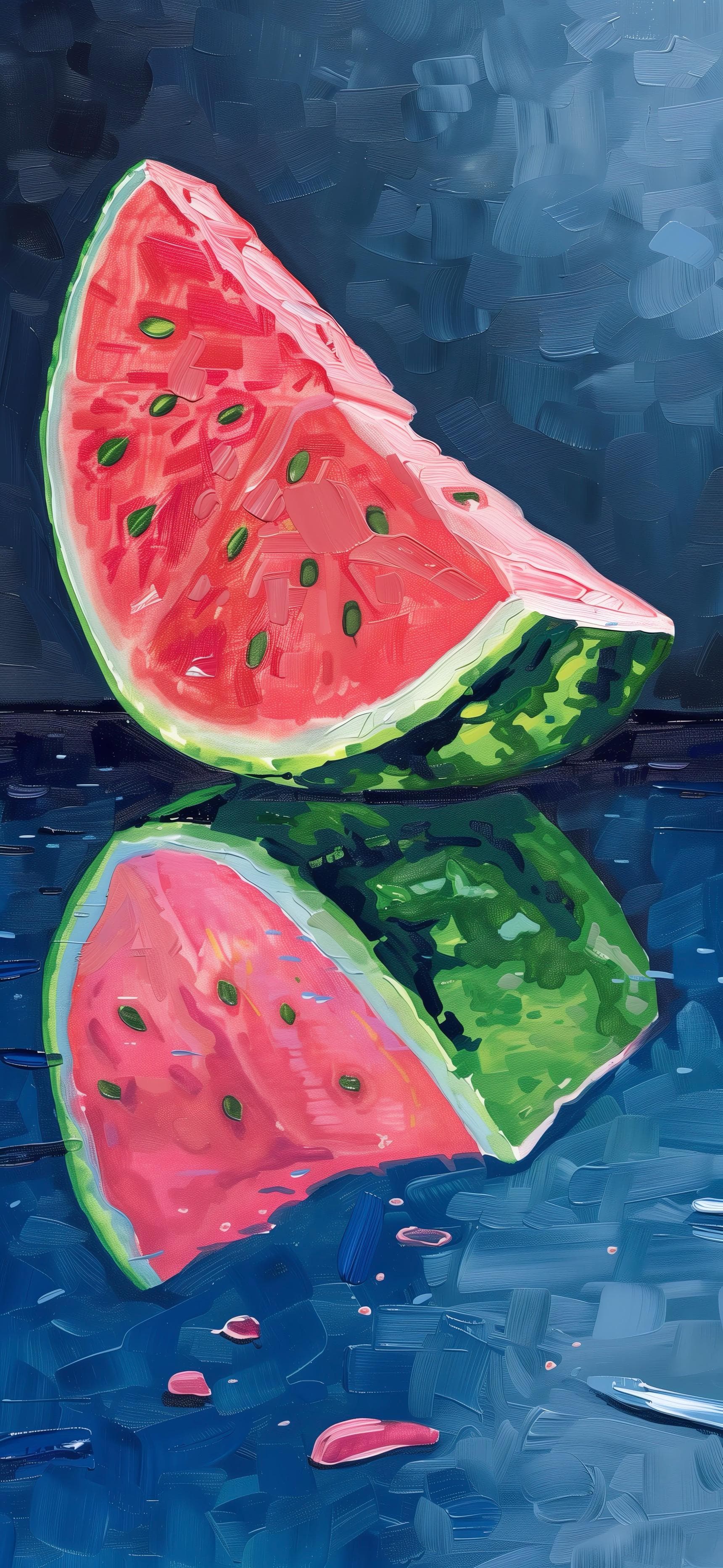 Watermelon Reflection Art - free phone wallpaper