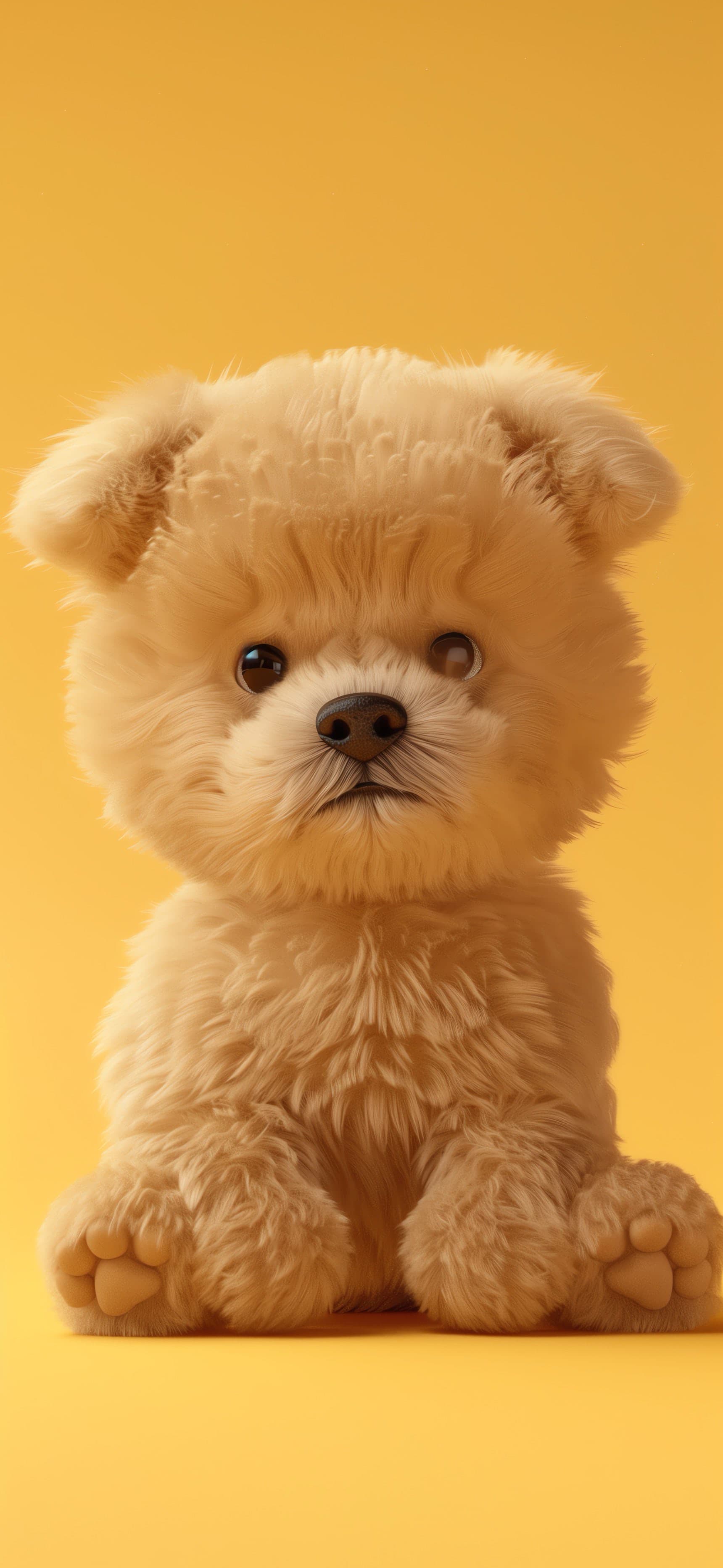 Yellow Teddy Portrait - free phone wallpaper