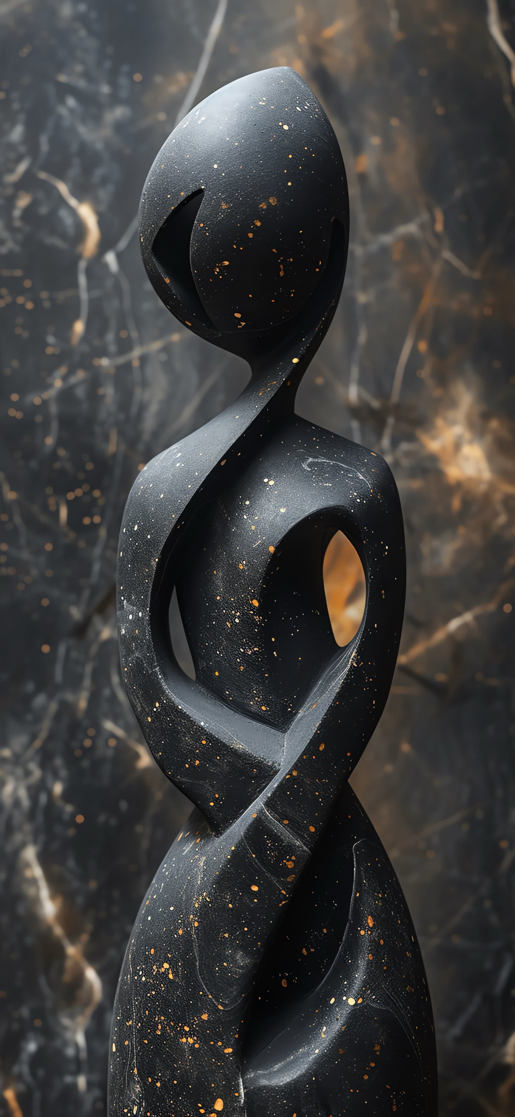 Abstract Ebony Figure - free phone wallpaper