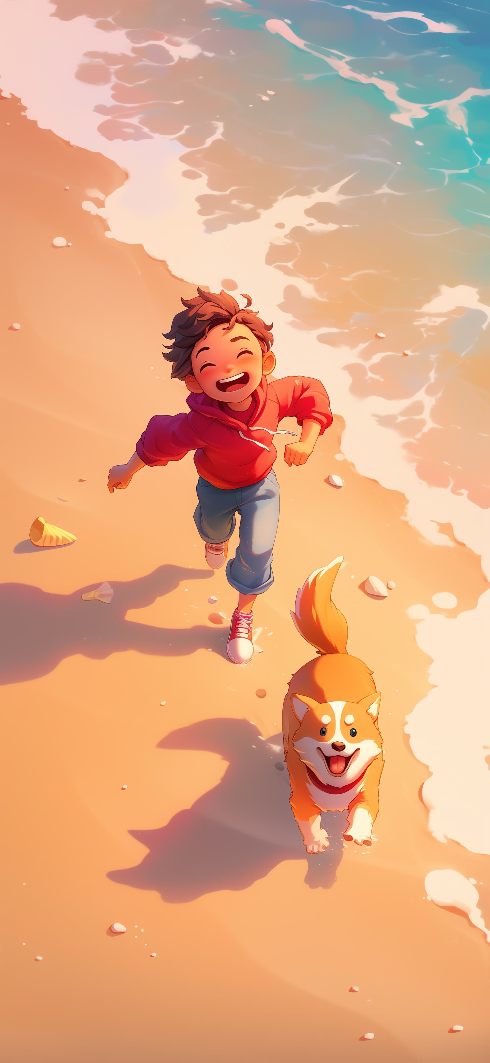 Beach Run Fun - free phone wallpaper