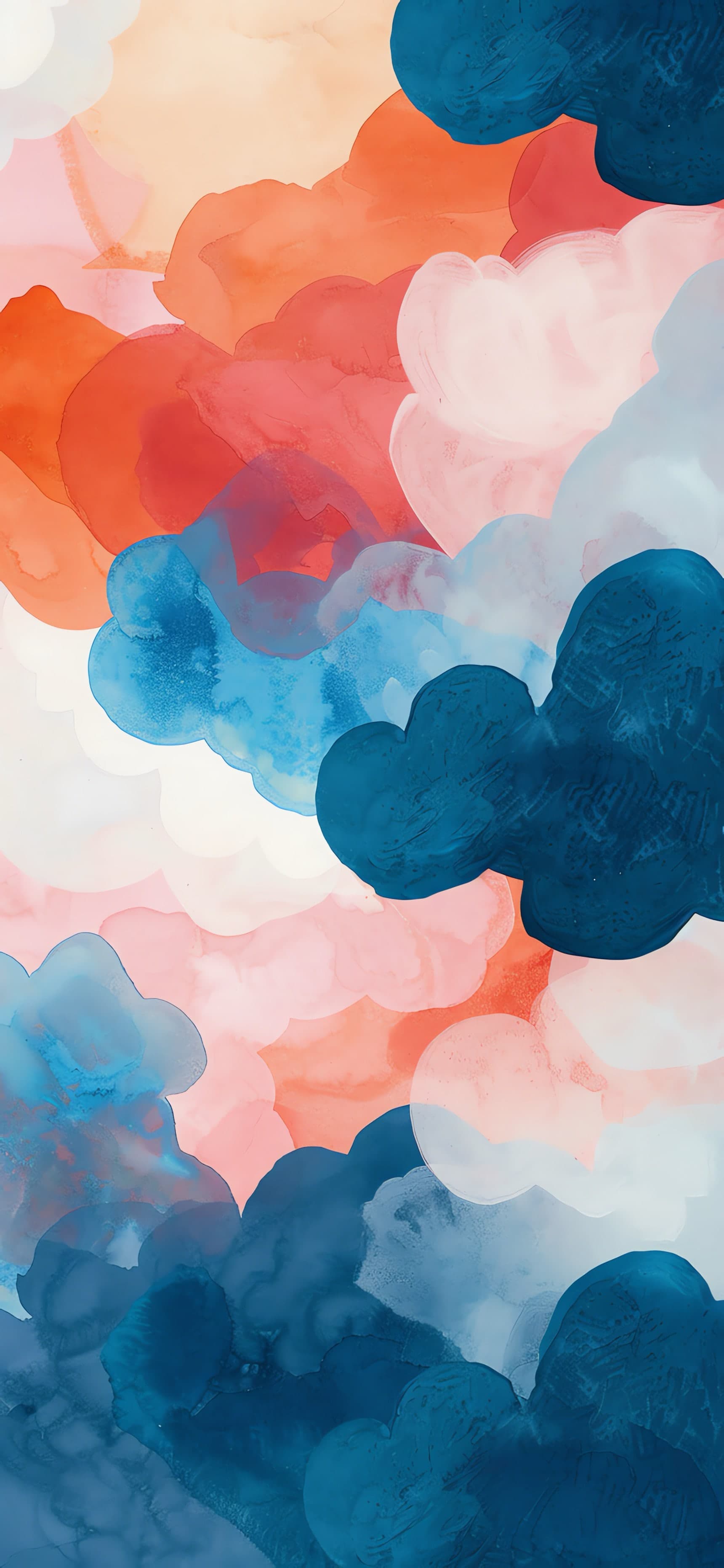 Watercolor Cloudscape - free phone wallpaper