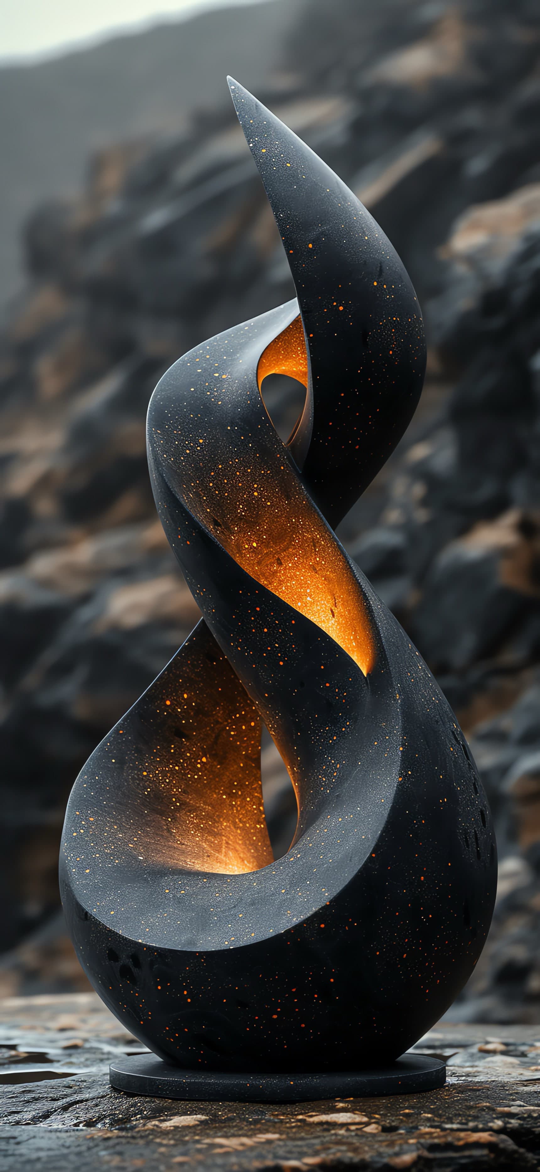Dark Ember Sculpture - free phone wallpaper