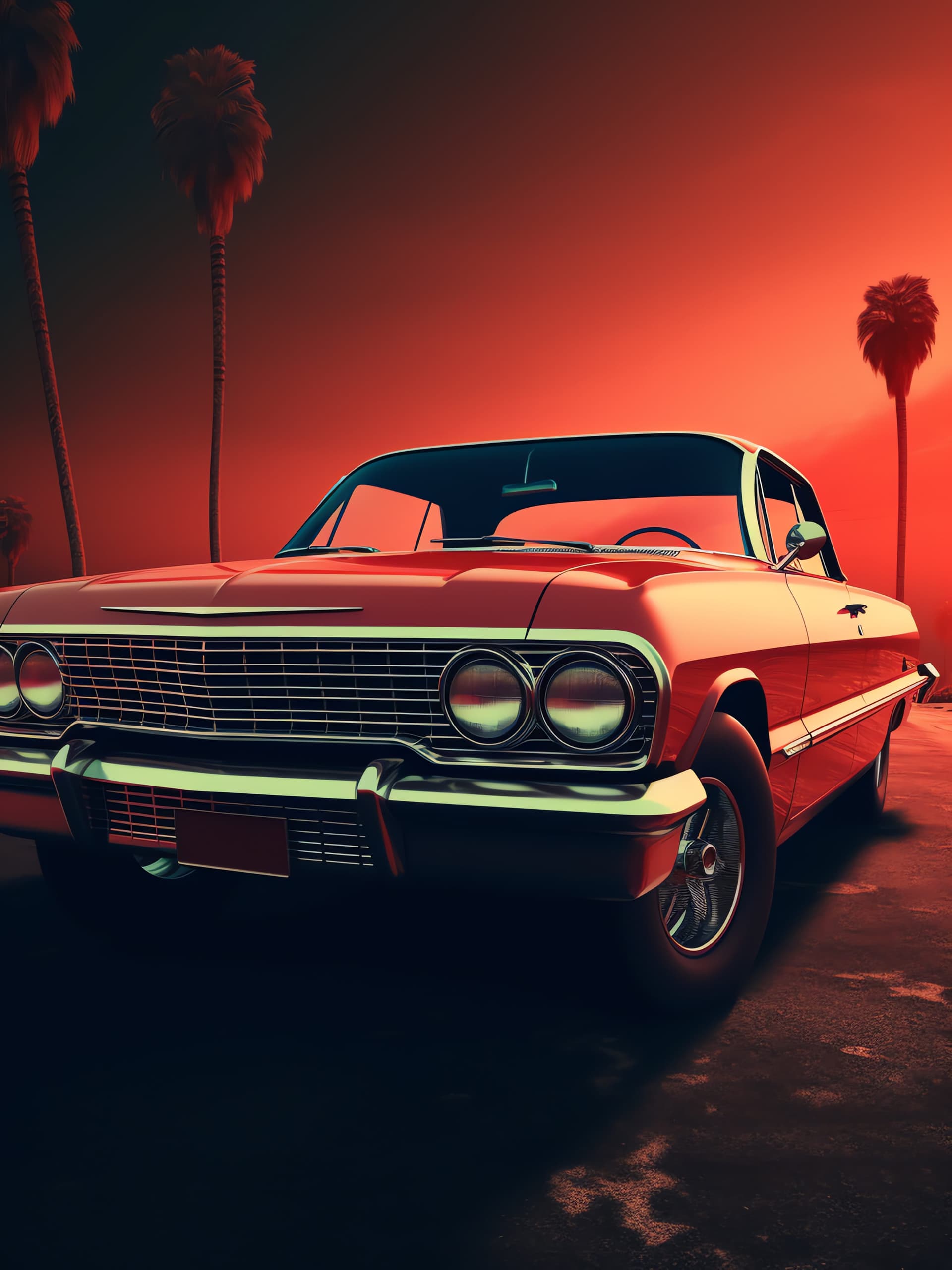 Crimson Classic Ride - free phone wallpaper