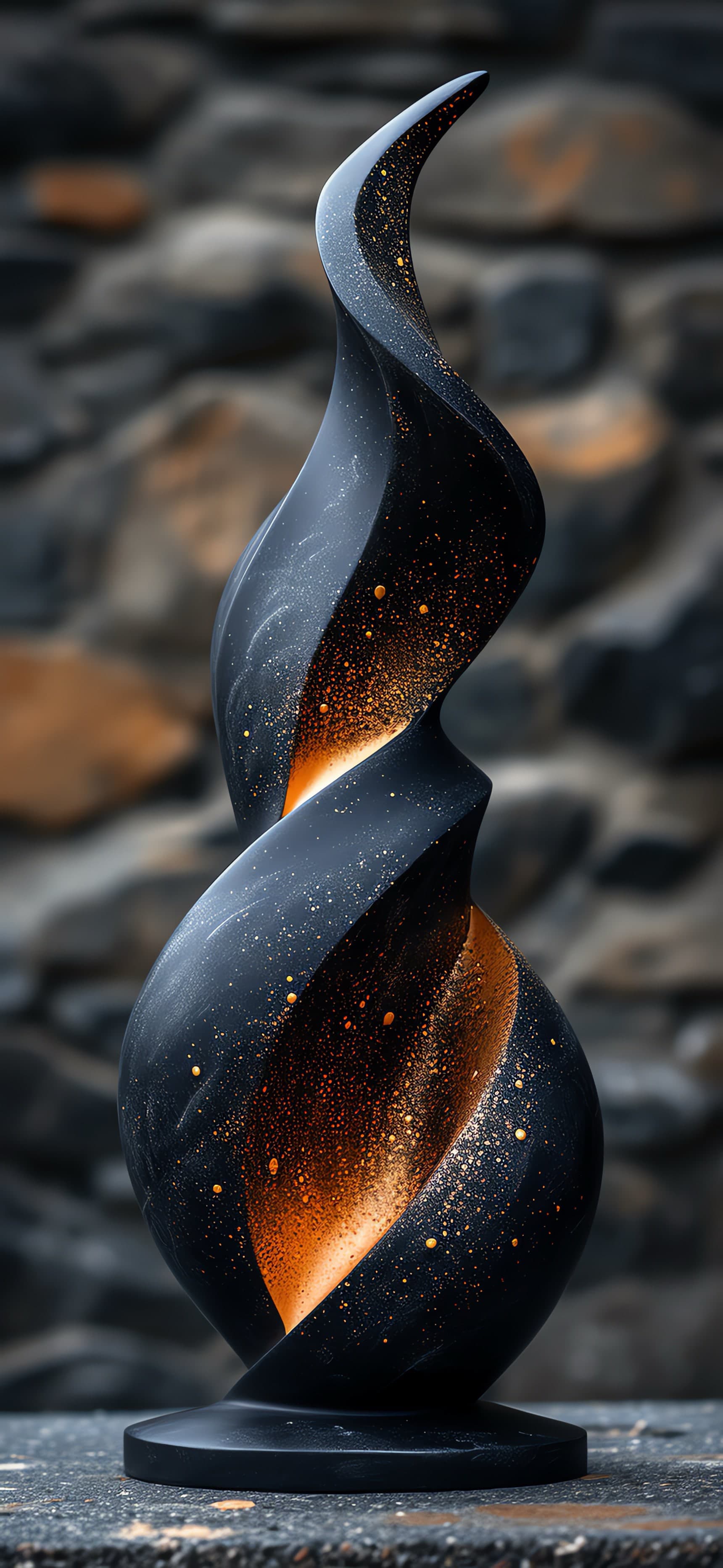 Ember Stone Sculpture - free phone wallpaper