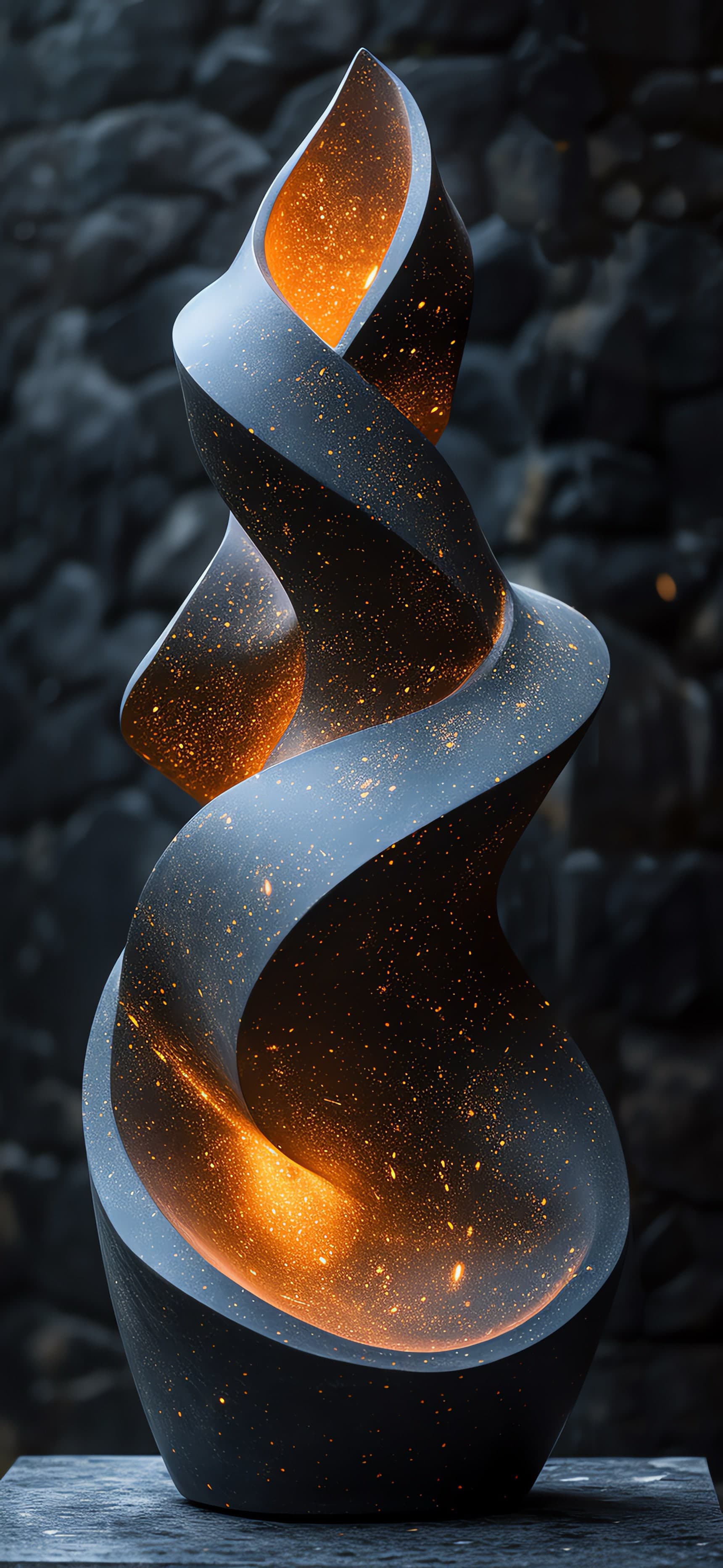 Glowing Stone Sculpture - free phone wallpaper