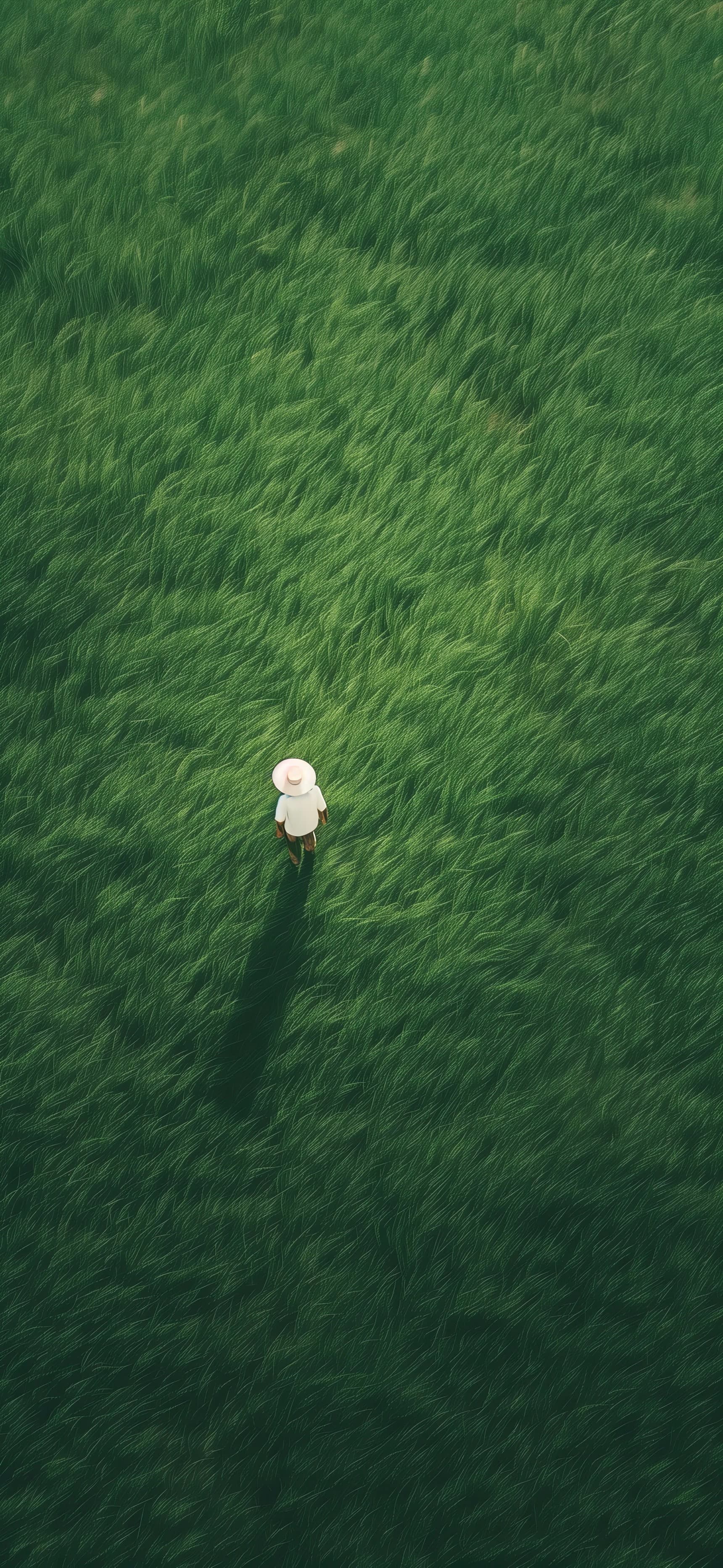 Small Human in Big Field - free phone wallpaper