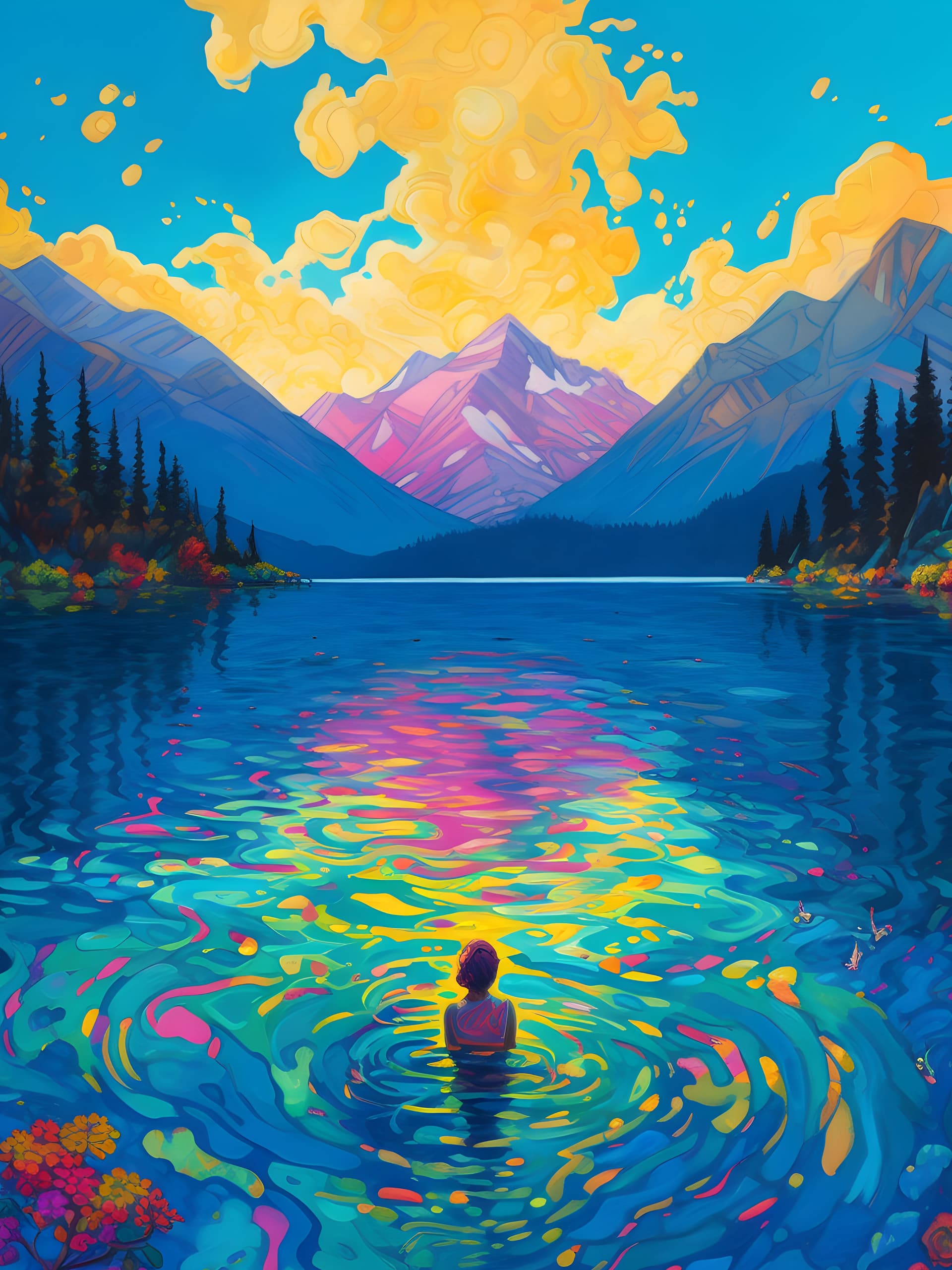 Lake Mountain Reflection - free phone wallpaper