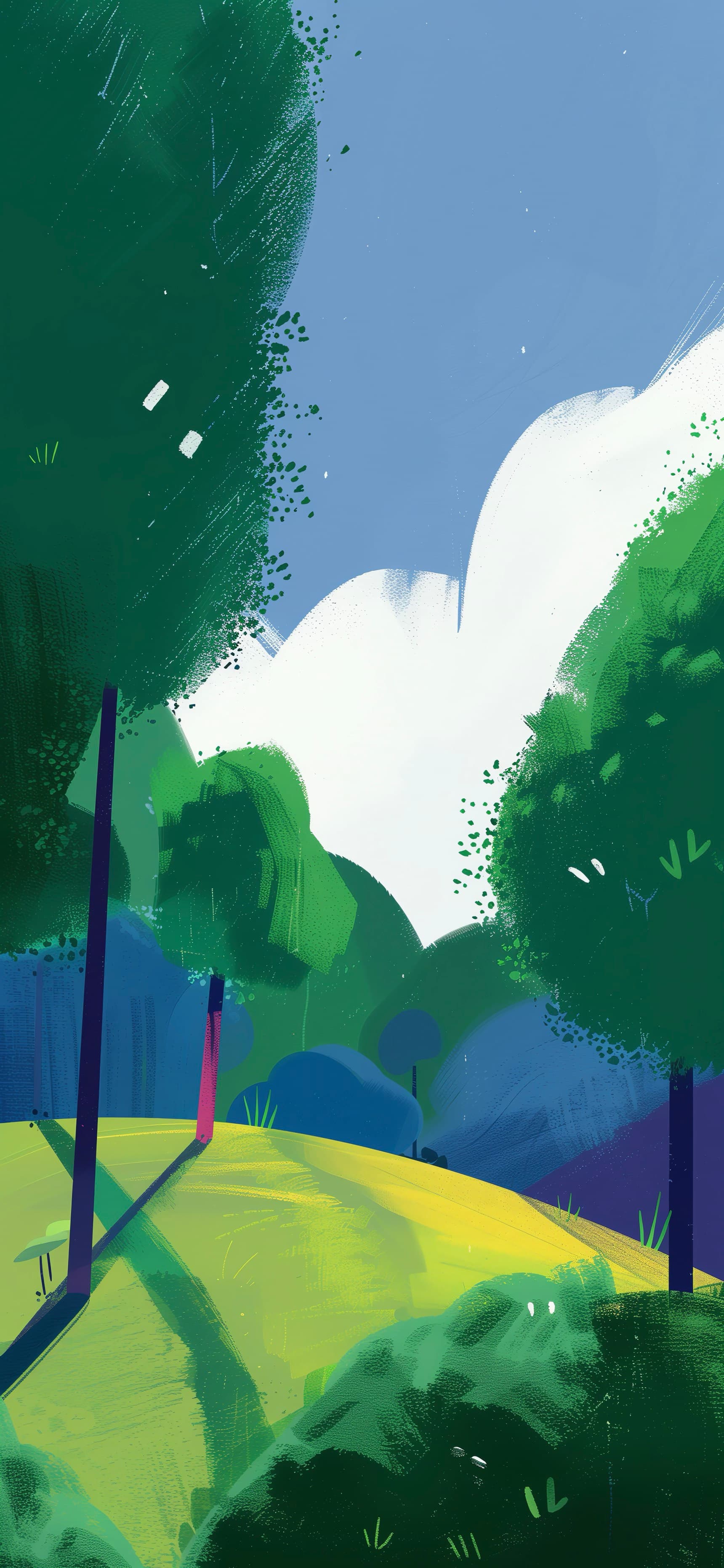 Hillside Trees - free phone wallpaper