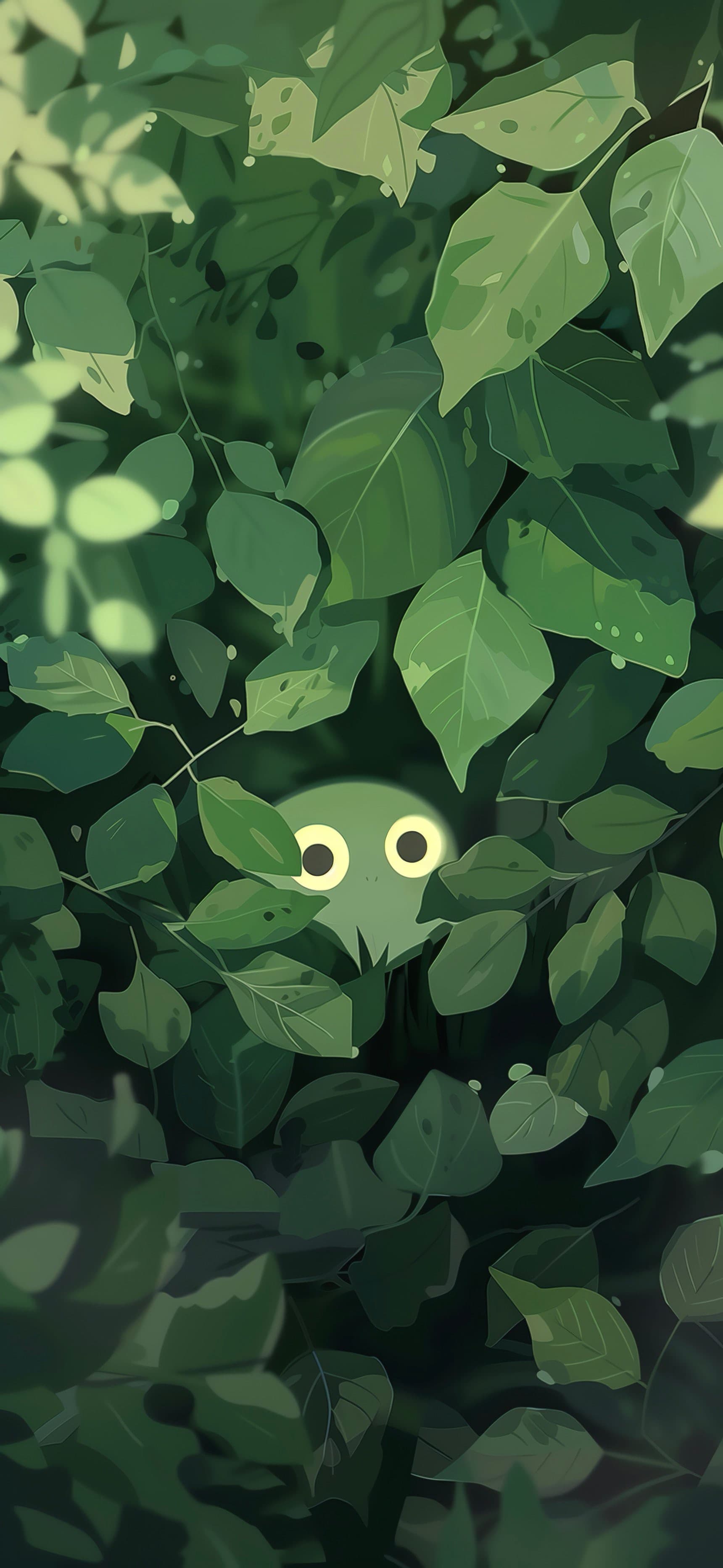 Hidden Eyes in the Leaves - free phone wallpaper