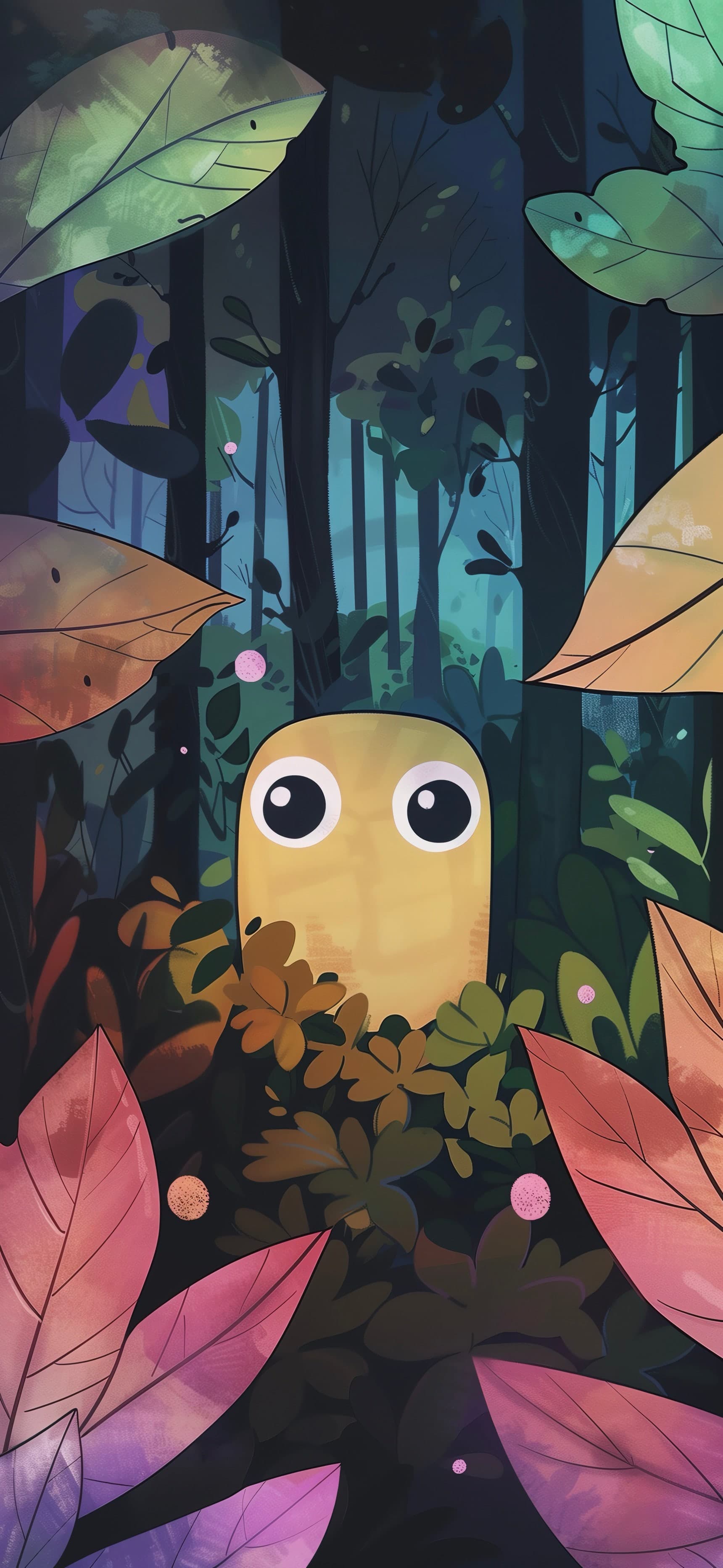 Leafy Peek - free phone wallpaper