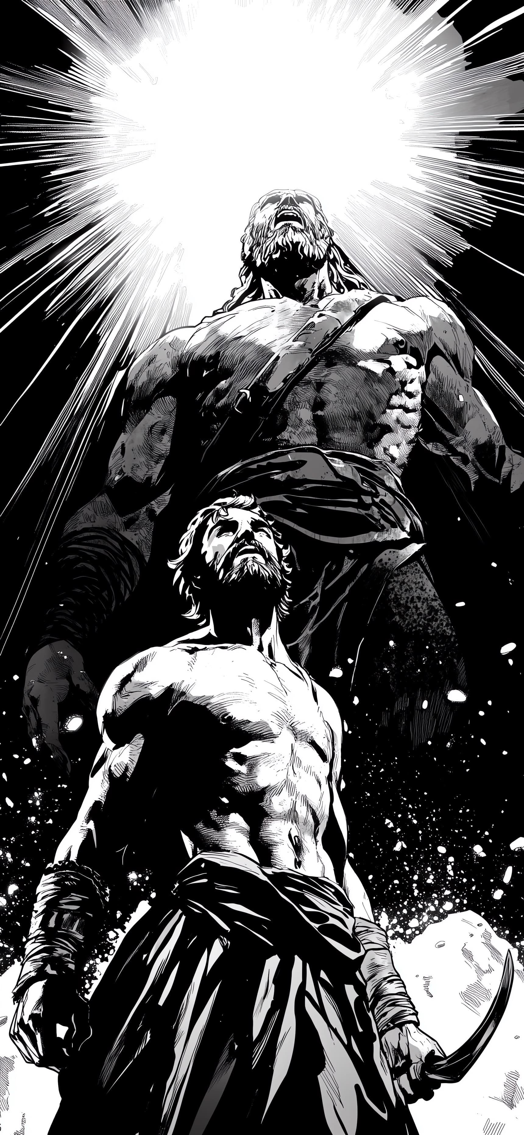 Monochrome Duel - free phone wallpaper