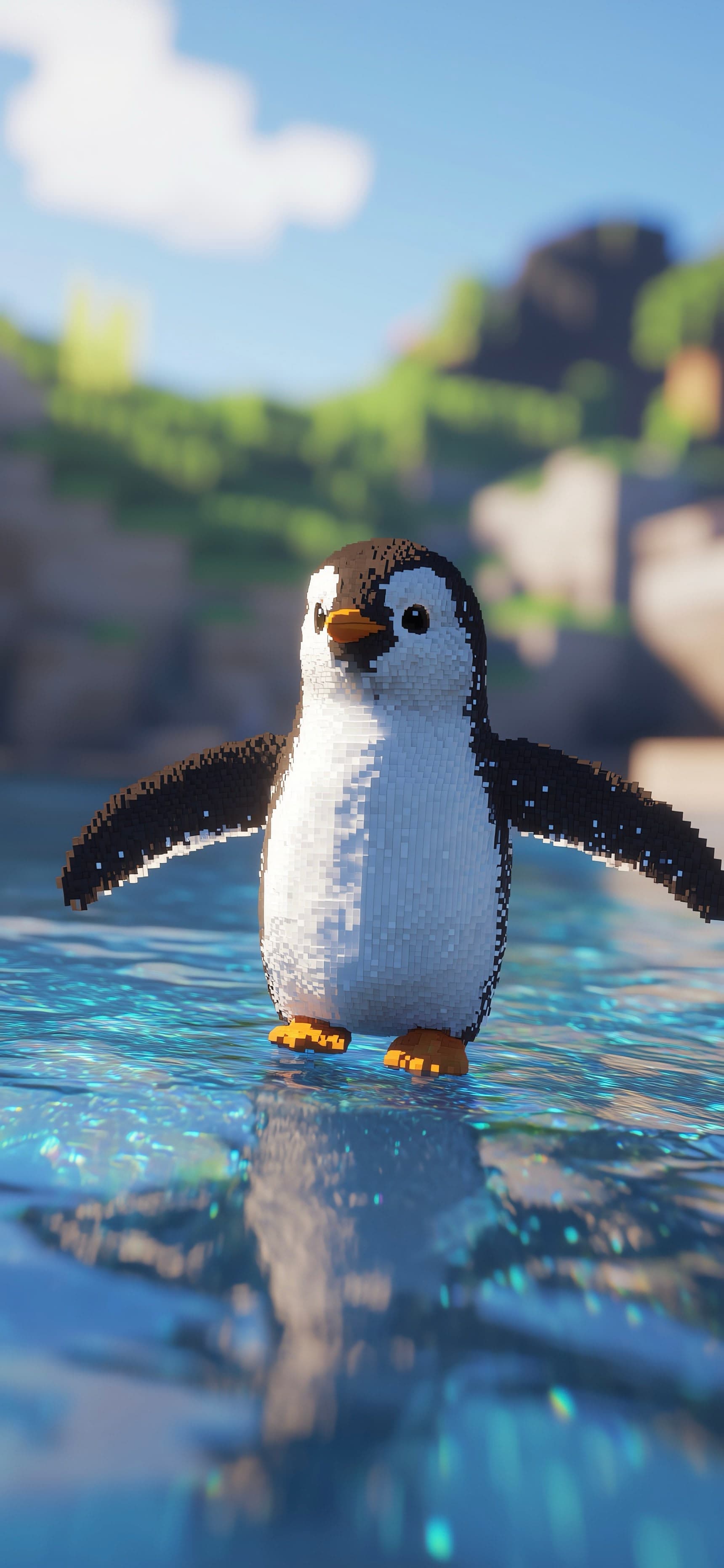 Playful Penguin - free phone wallpaper