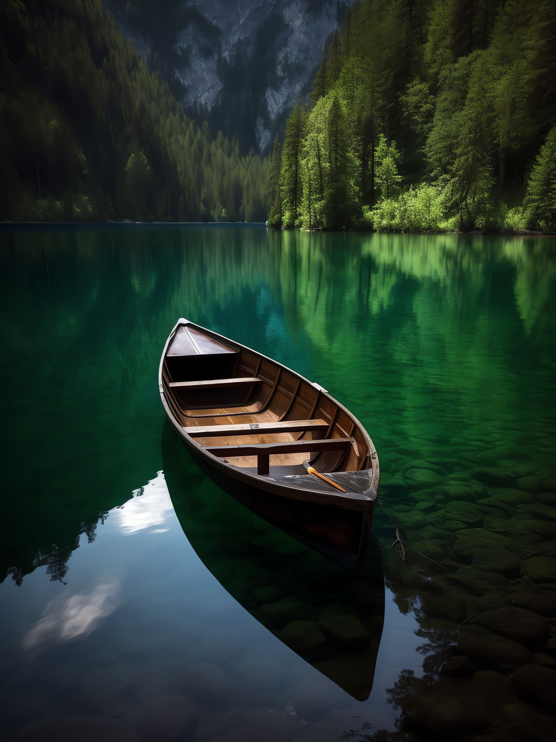 Emerald Lake Serenity - free phone wallpaper
