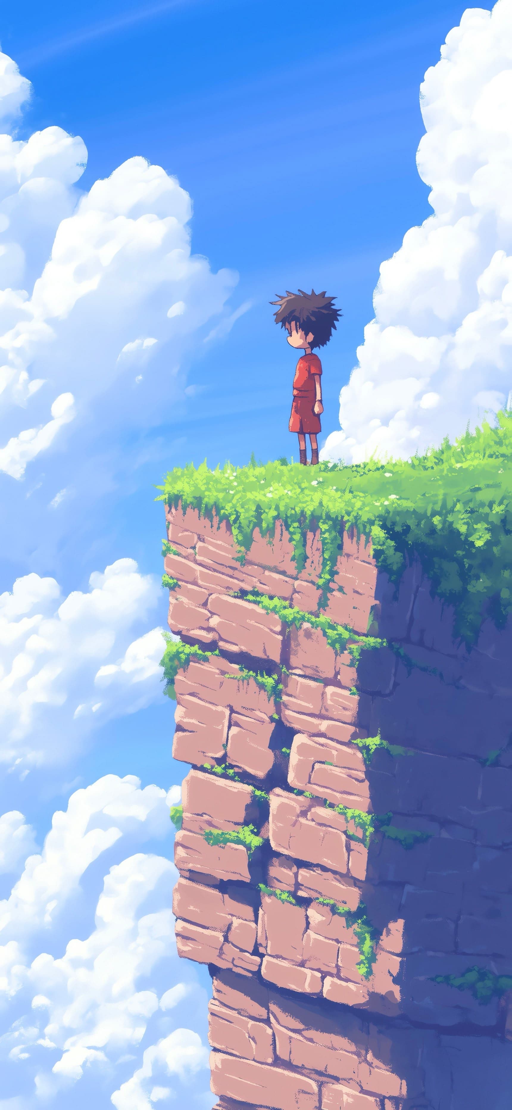 Lone Cliff Wanderer - free phone wallpaper