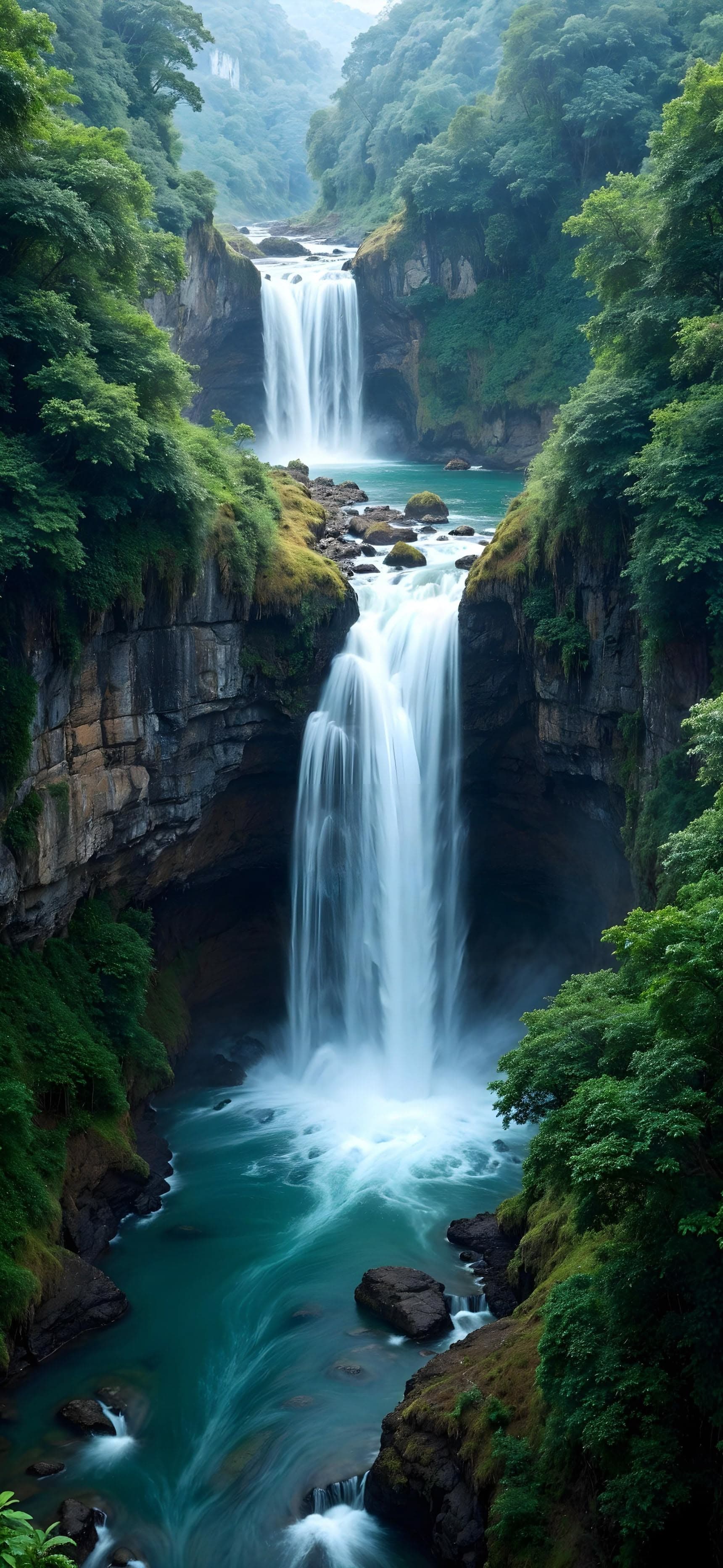 Hidden Jungle Falls - free phone wallpaper