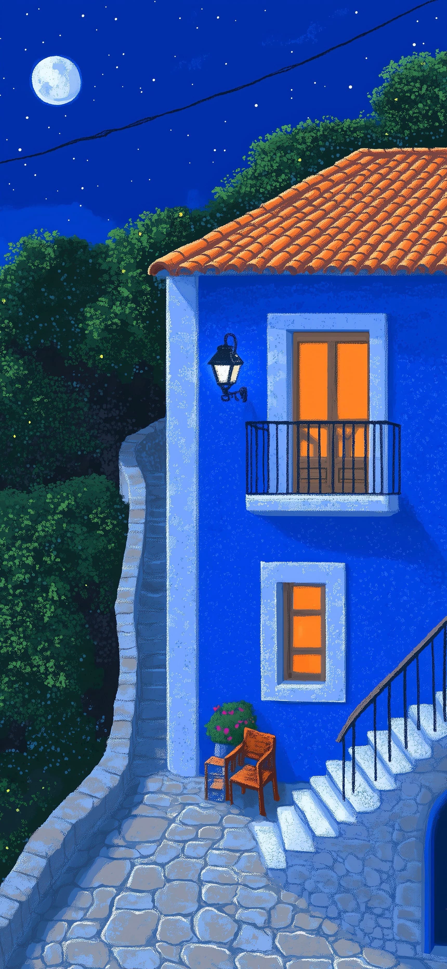 Mediterranean Blue Night - free phone wallpaper