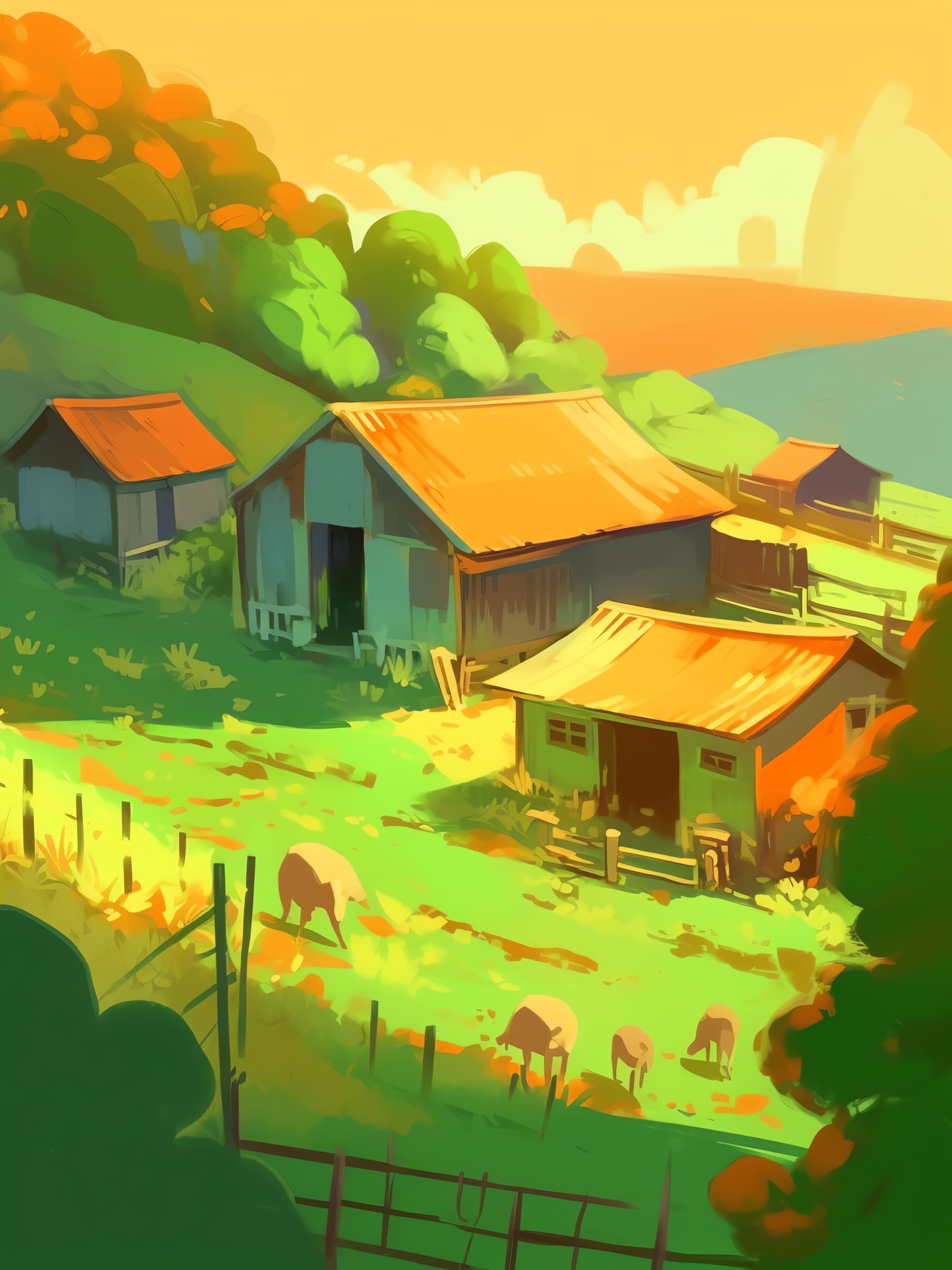 Rural Farm Vista - free phone wallpaper