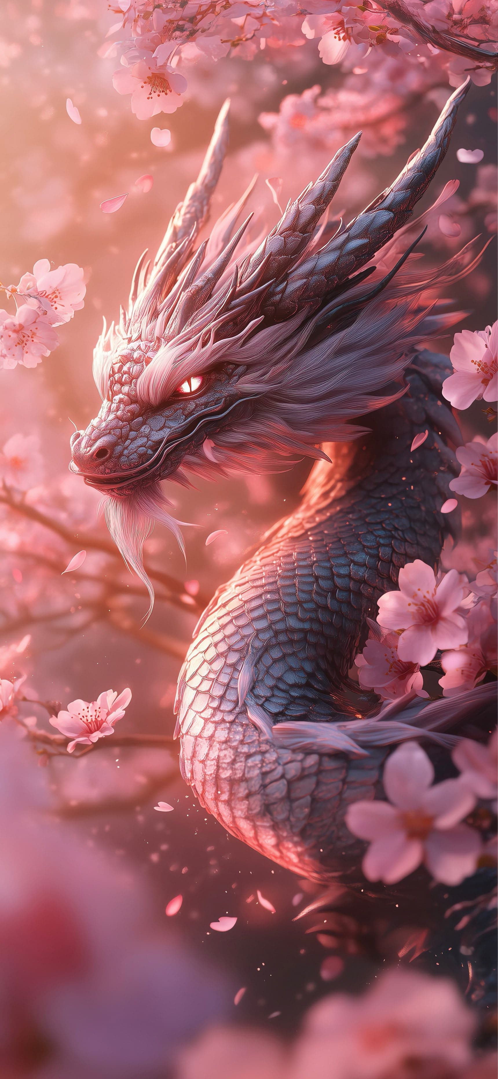Cherry Dragon - free phone wallpaper