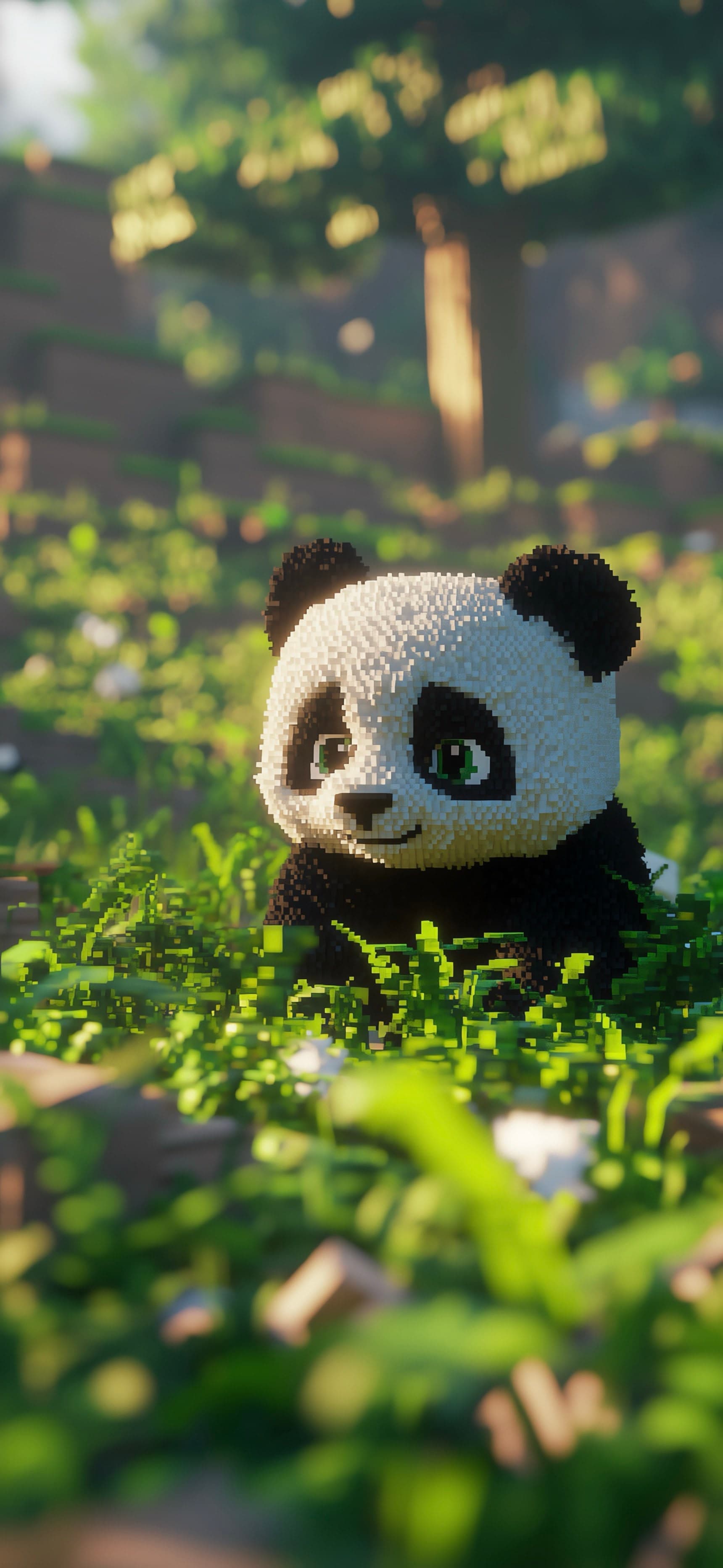 Pixel Panda Glow - free phone wallpaper