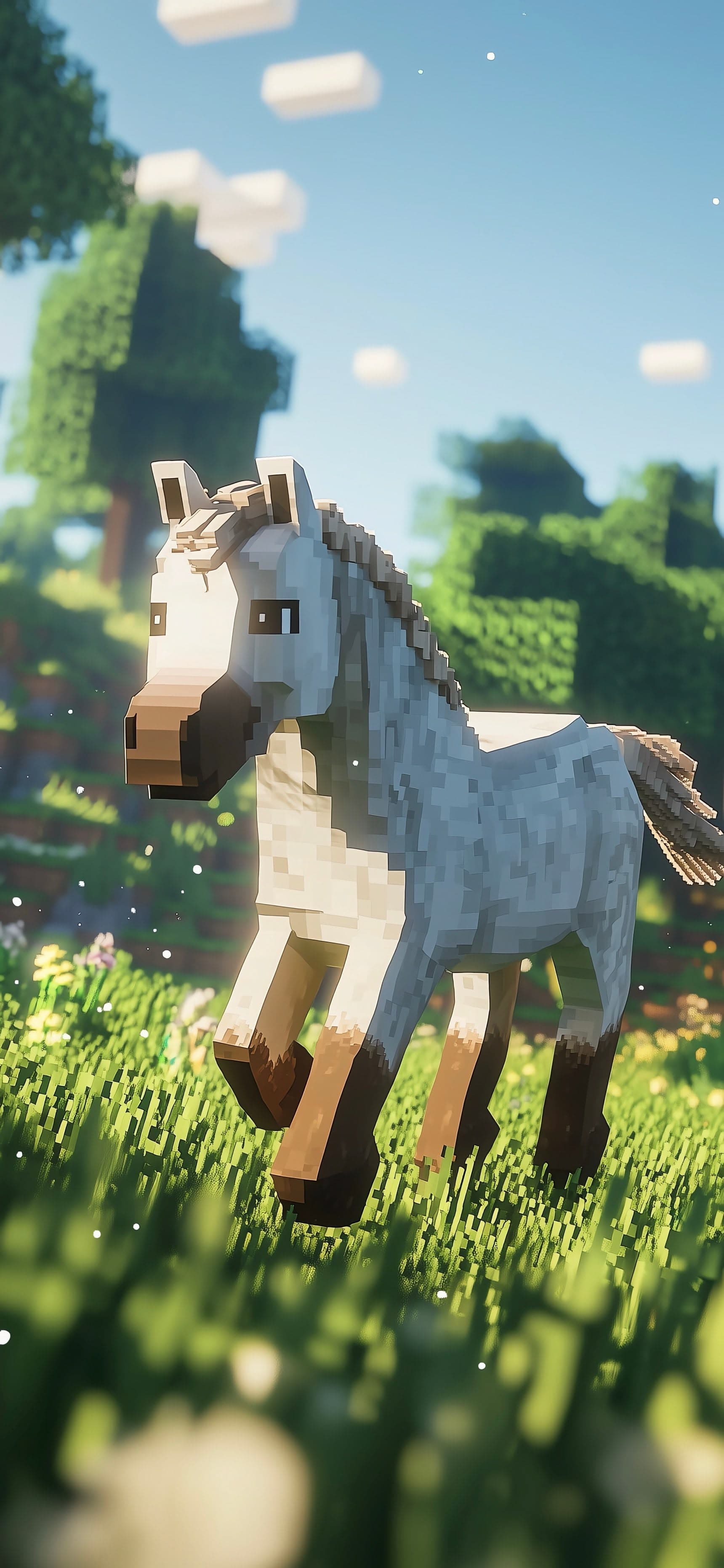 Voxel Stallion Light - free phone wallpaper