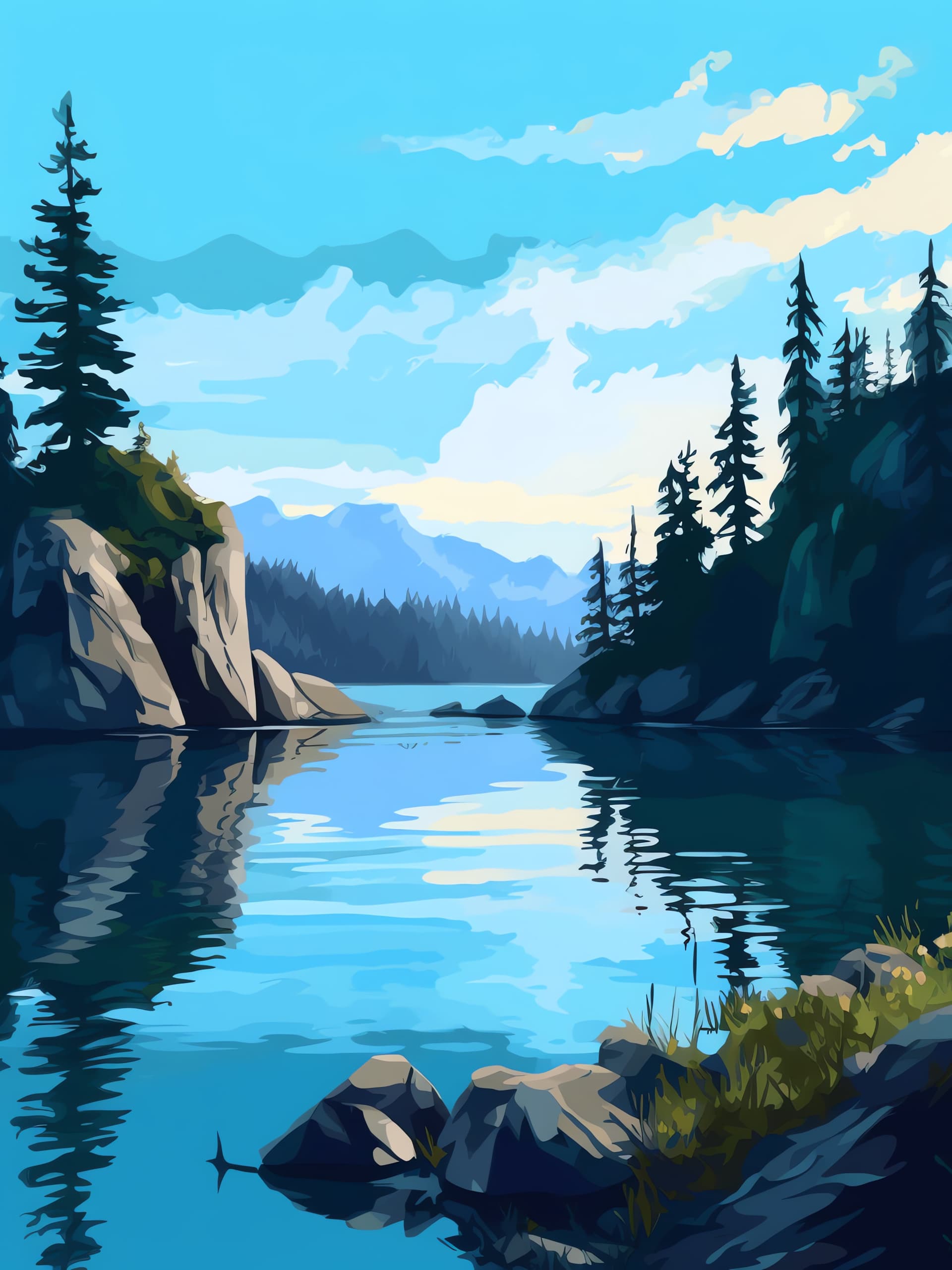 Tranquil Lakeside - free phone wallpaper