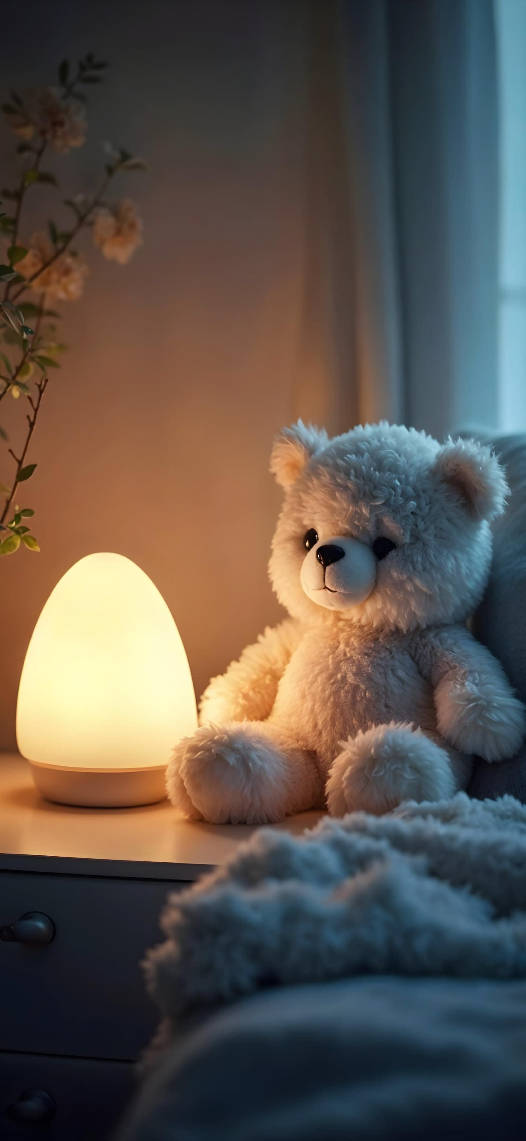 Nightlight Teddy - free phone wallpaper