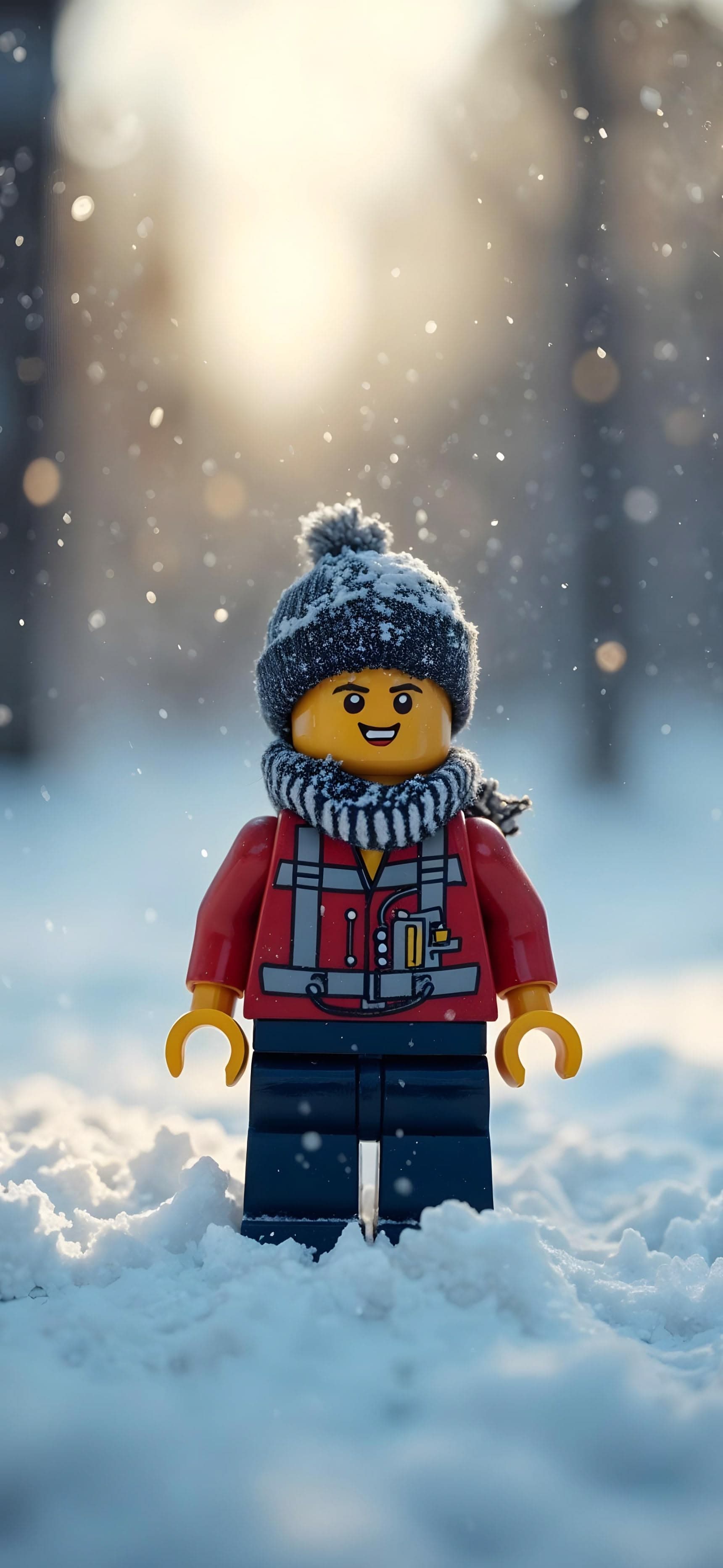 Lego in the Snow - free phone wallpaper