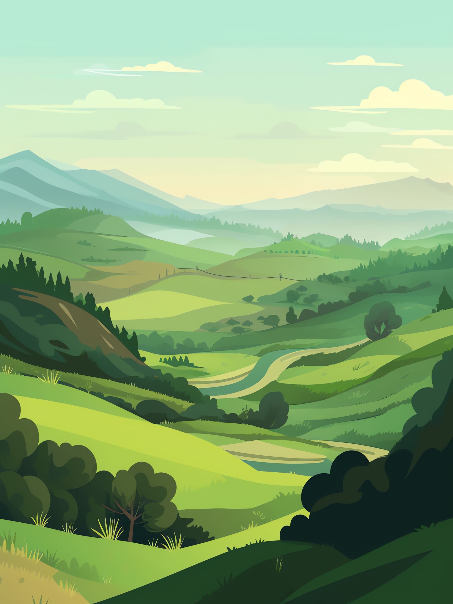 Verdant Valley Vista - free phone wallpaper