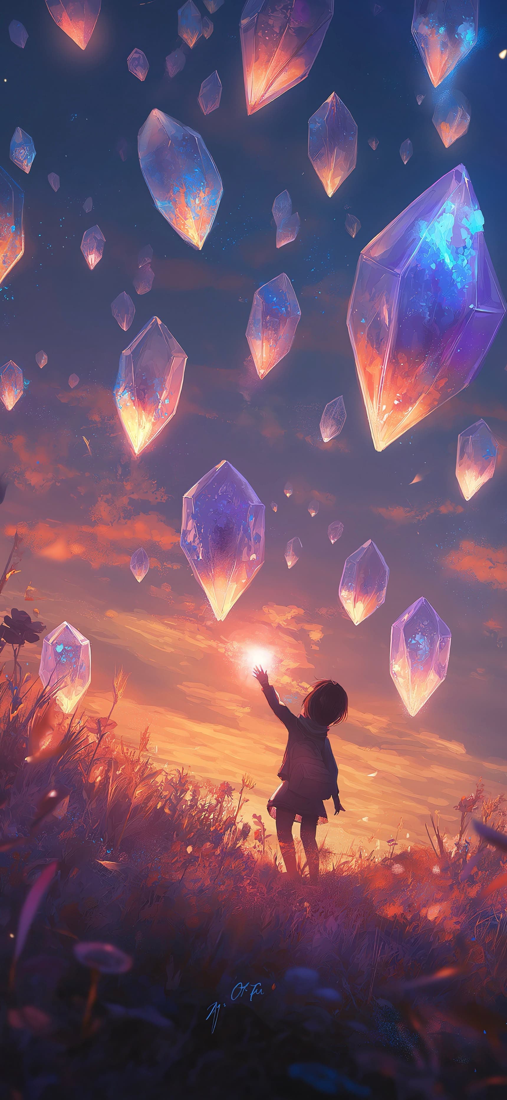 Crystals Descend - free phone wallpaper