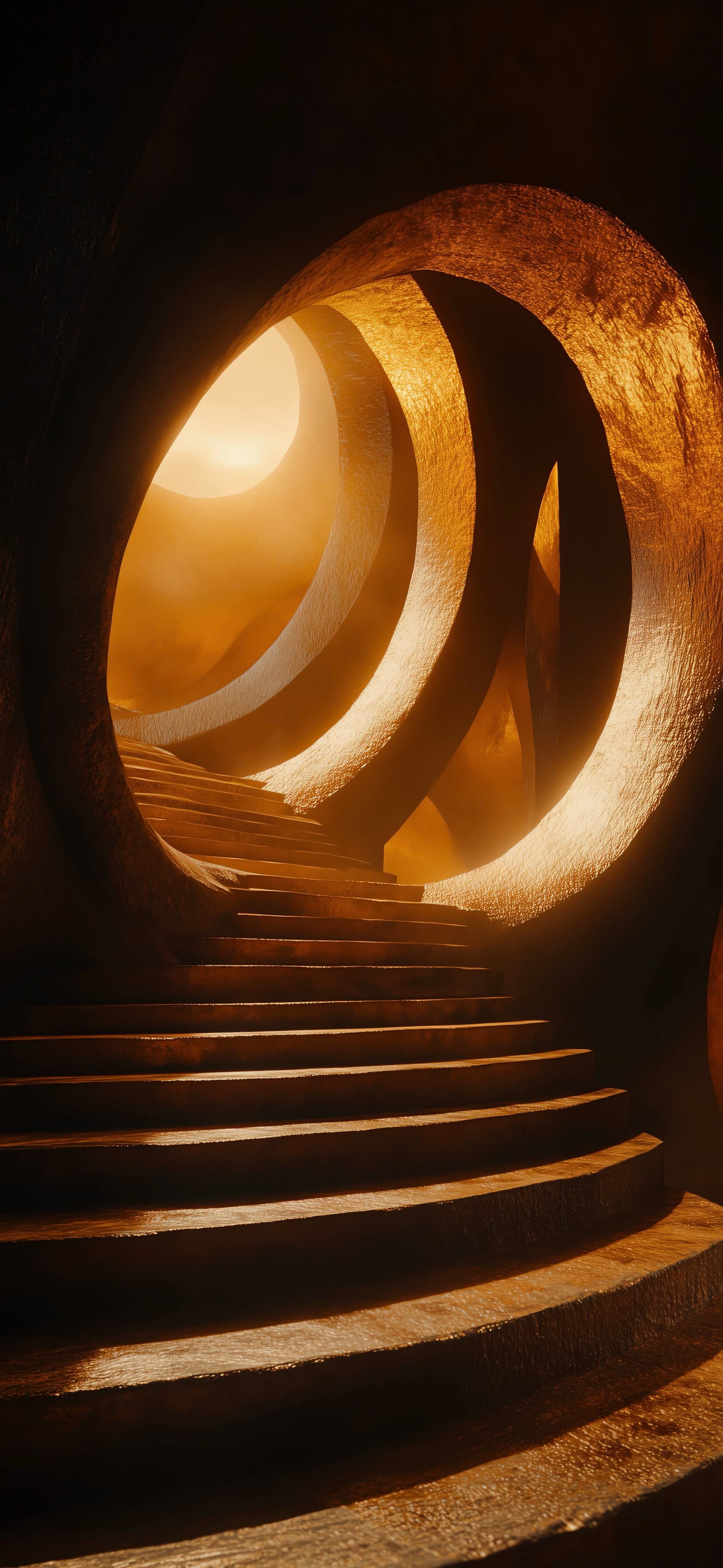 Spiral Golden Temple - free phone wallpaper