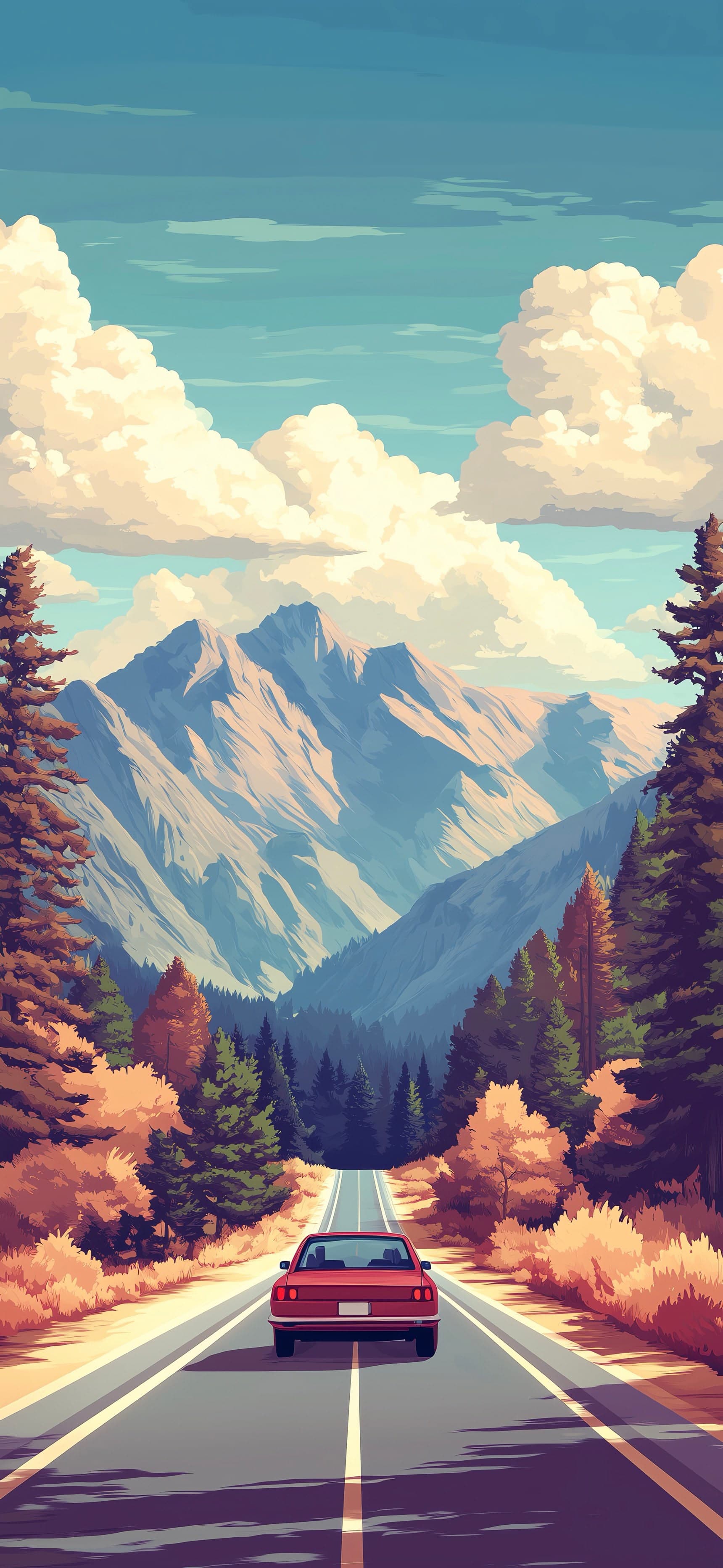 Autumn Highway Adventure - free phone wallpaper