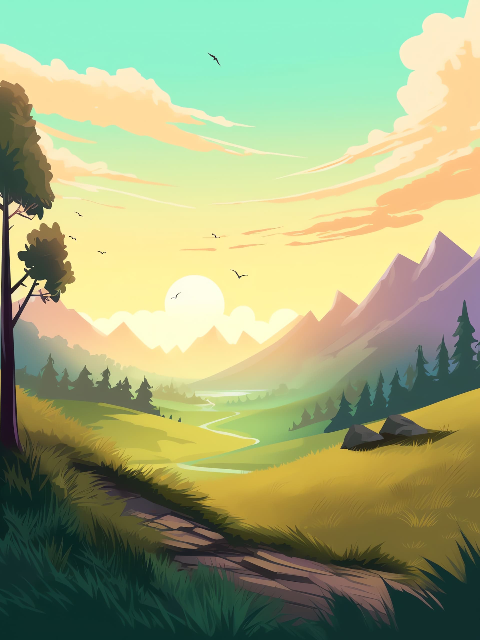 Verdant Valley View - free phone wallpaper